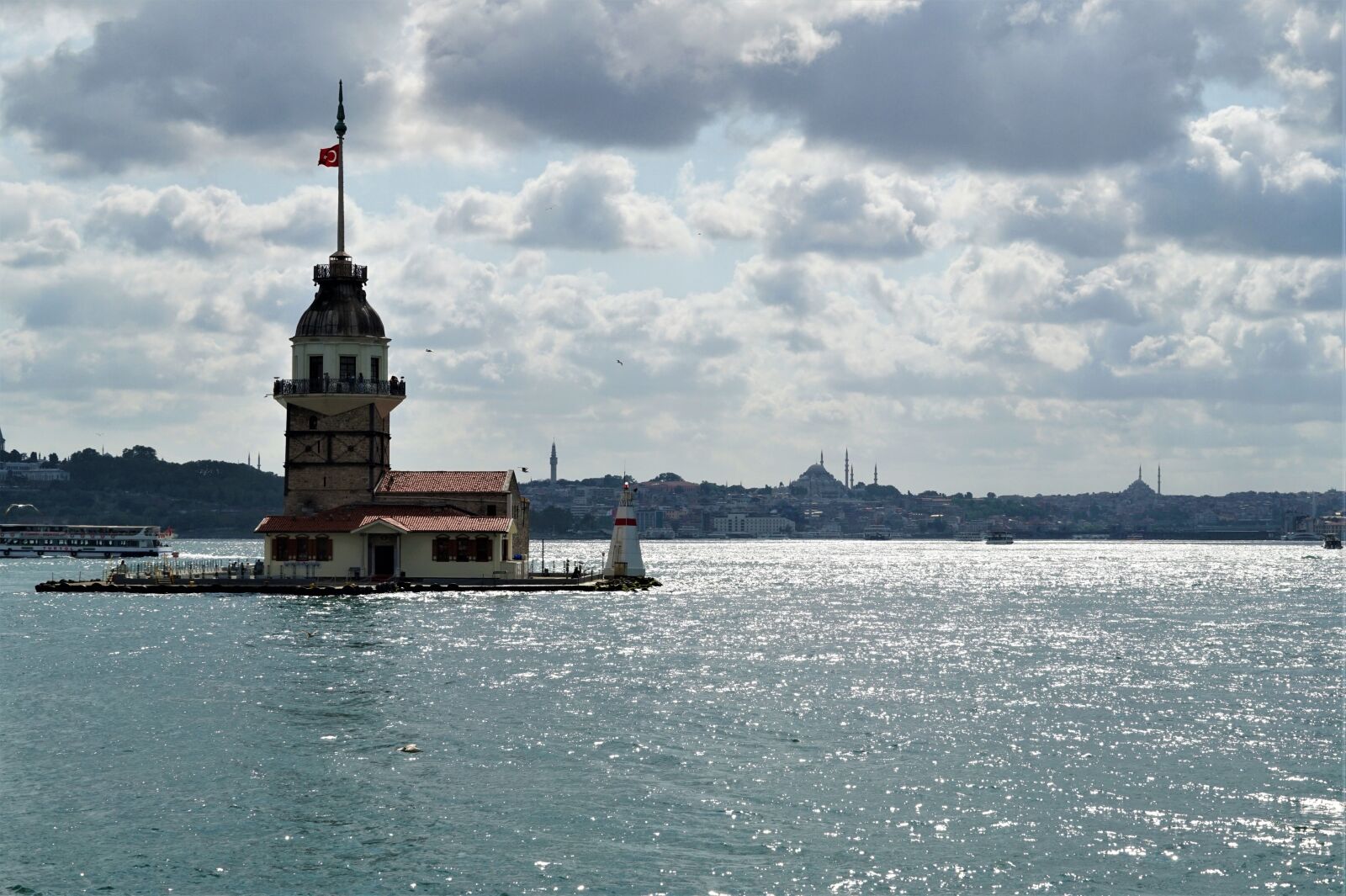 Sony Alpha QX1 sample photo. Istanbul, maiden's tower, bosphorus photography