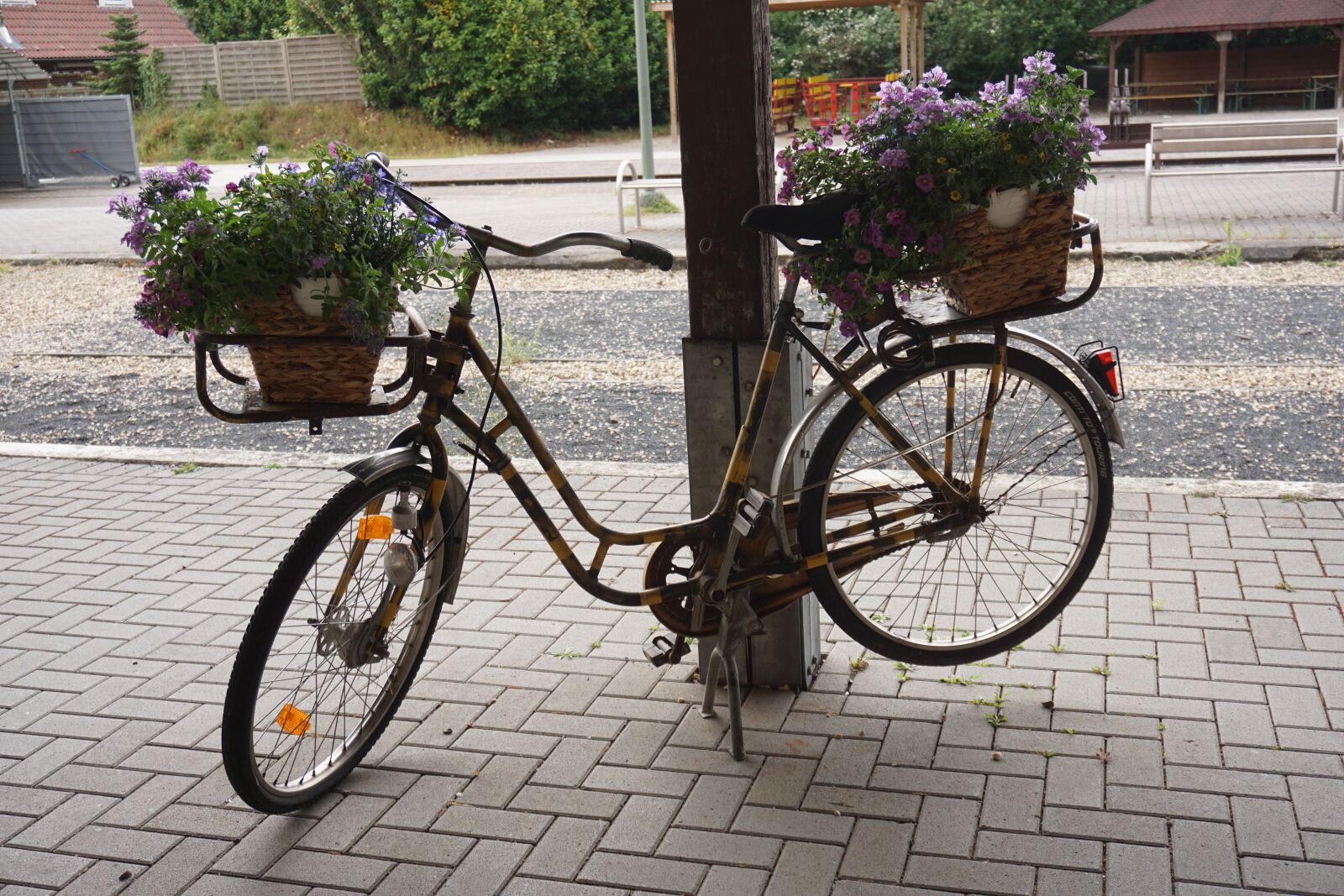 Sony a6000 sample photo. Bike, flowers, deco photography