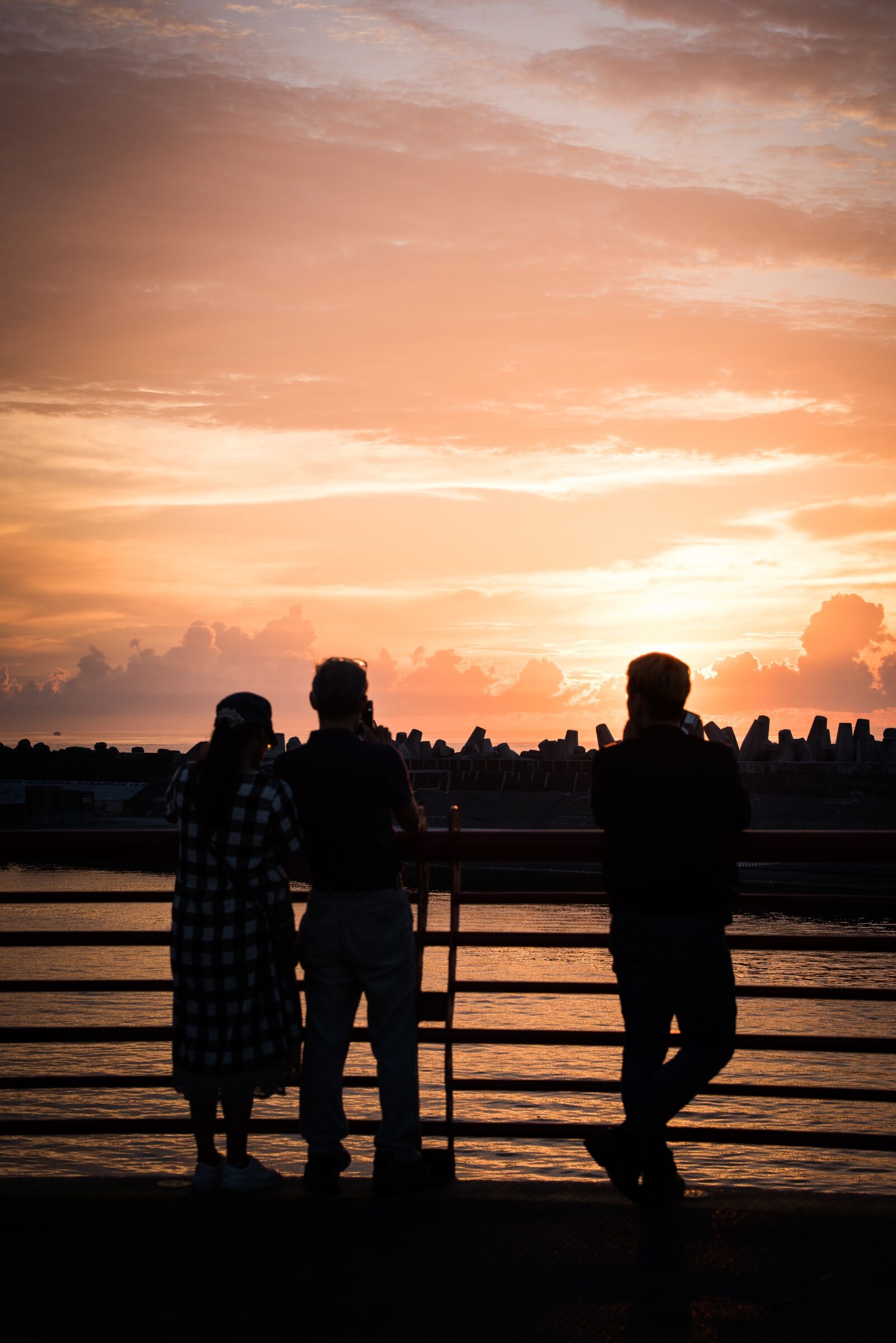 Nikon D810 sample photo. Sunrise, breakwater, taiwan photography