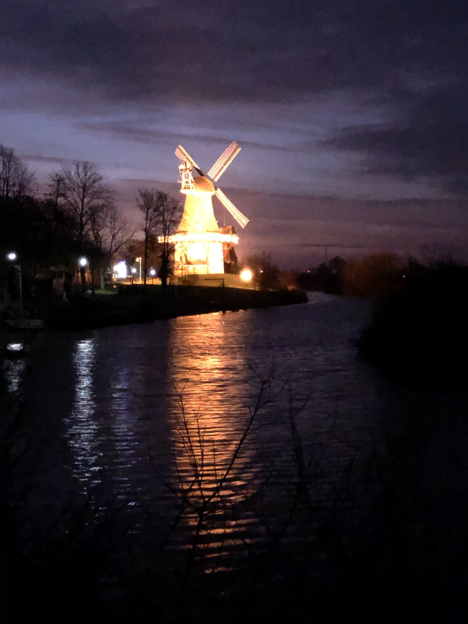 Apple iPhone X sample photo. Mill, night, north sea photography