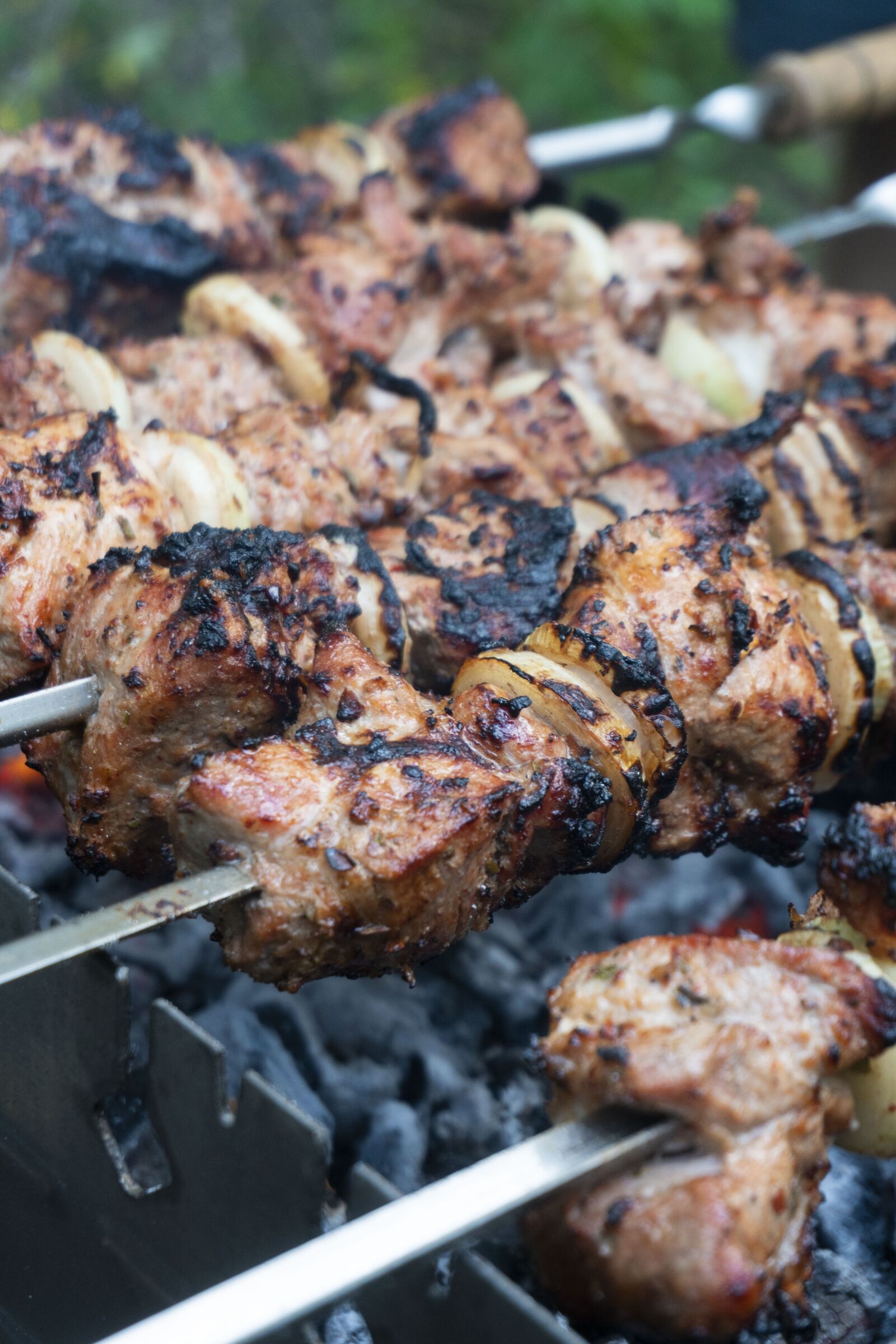 Sony a6300 sample photo. Shish kebab, meat, vacation photography