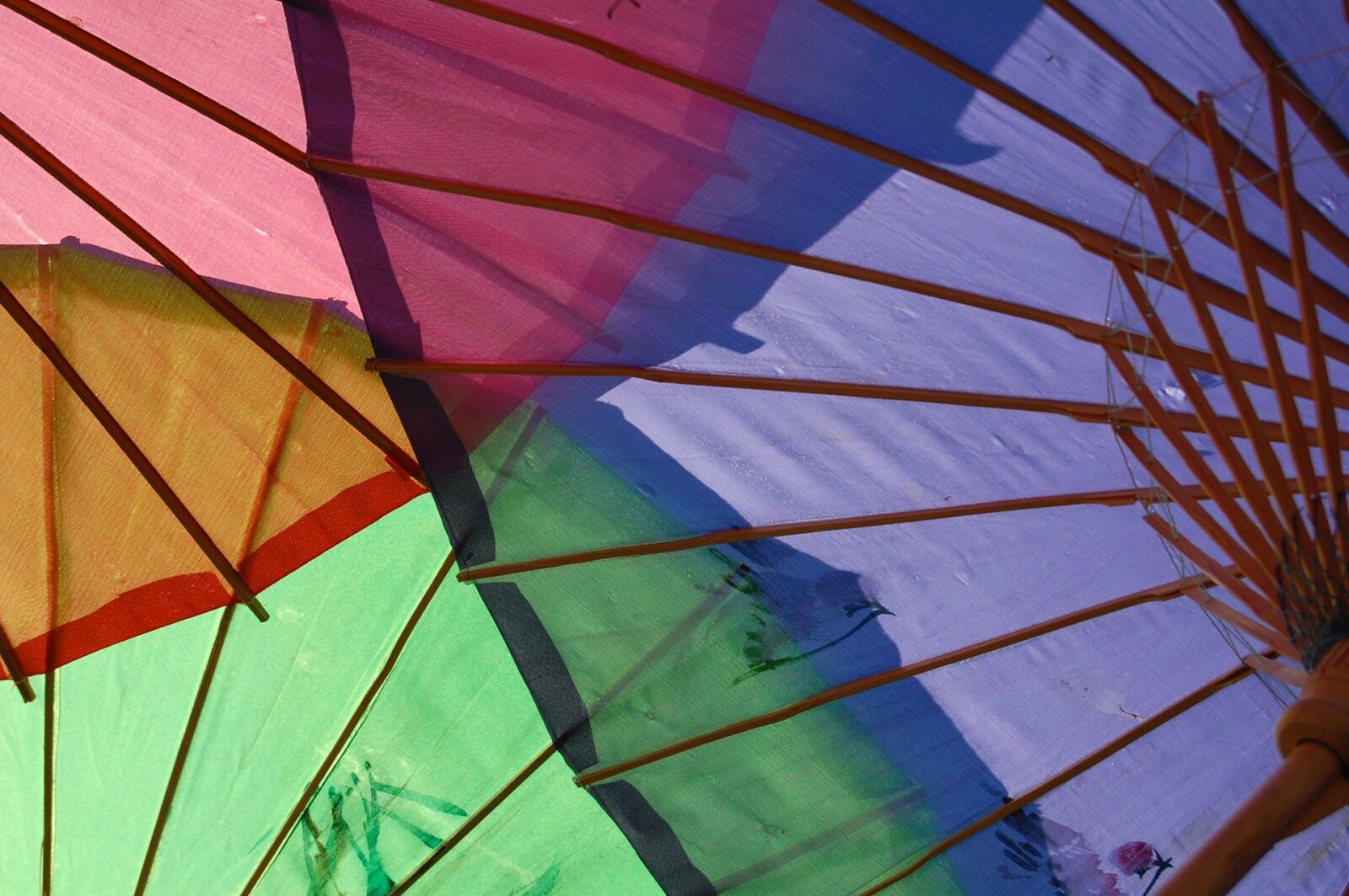 Nikon D40 sample photo. Colorful umbrellas, bamboo umbrellas photography