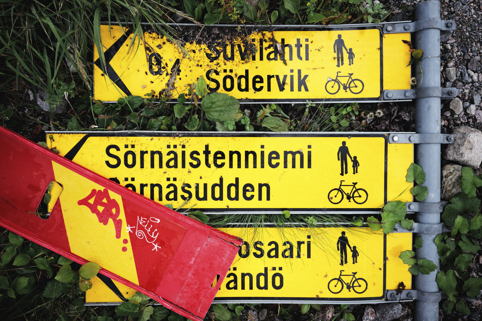 Panasonic Lumix DC-S9 sample photo. Sign fell down photography