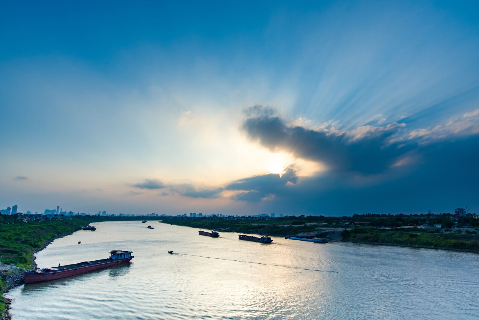 Nikon D750 sample photo. River, sunset, vietnam photography