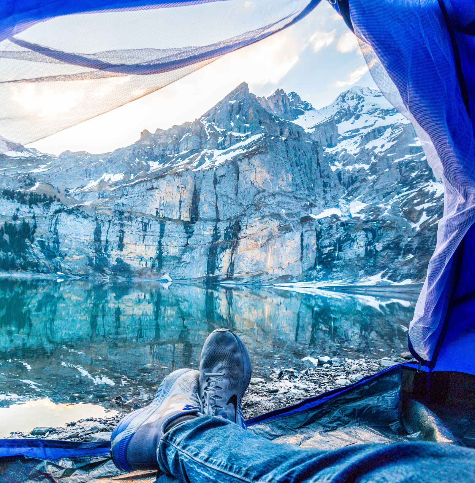 Canon EOS 70D sample photo. Feet, tent, bergsee photography