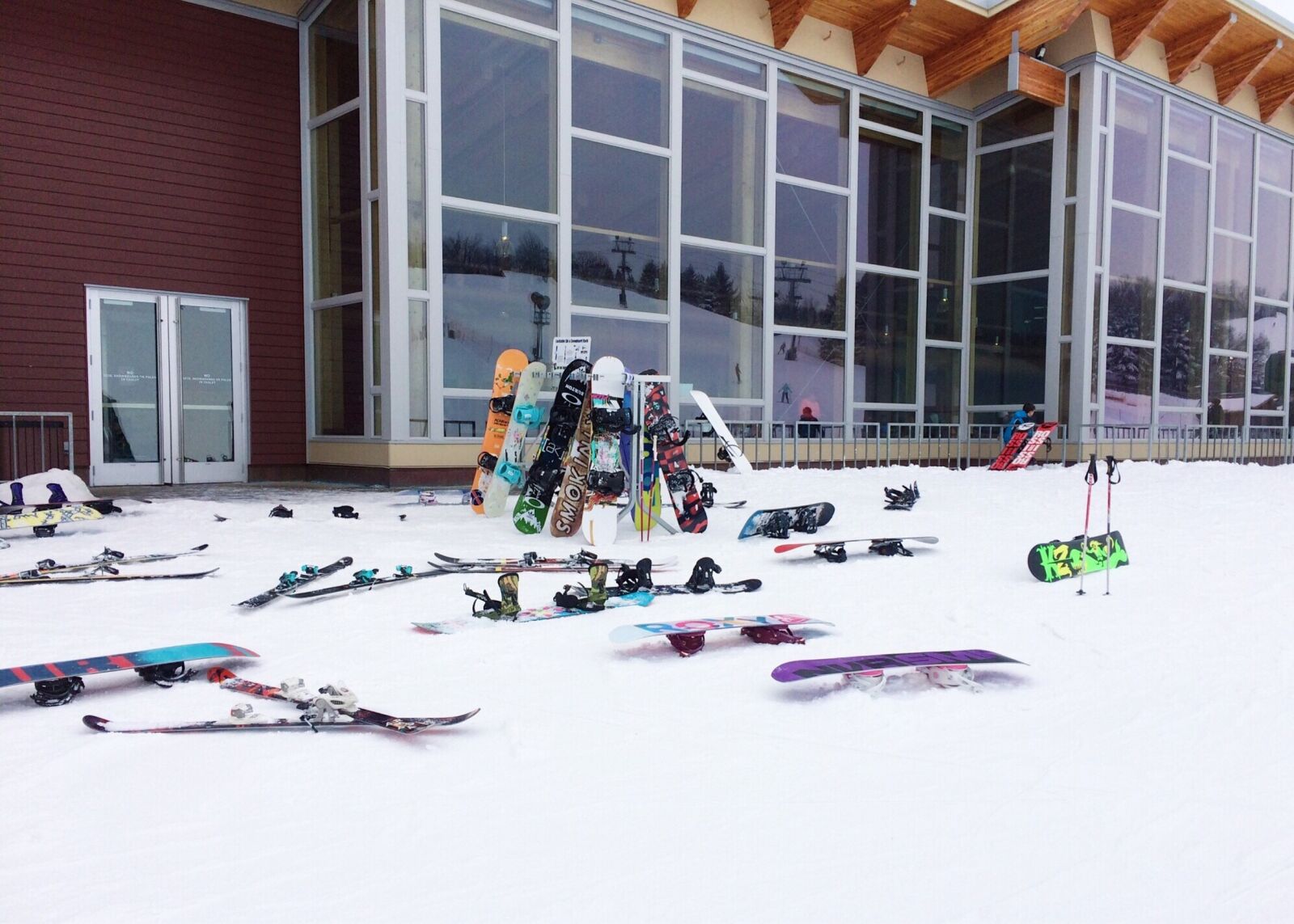iPhone 5s back camera 4.15mm f/2.2 sample photo. Snowboards, skis, snow photography