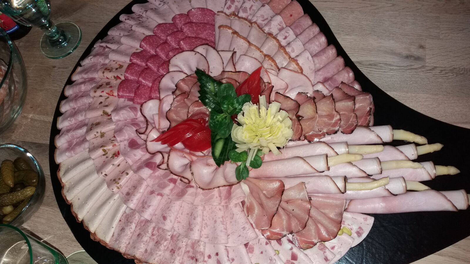 Samsung Galaxy J5 sample photo. Wurstplatte, buffet, party photography