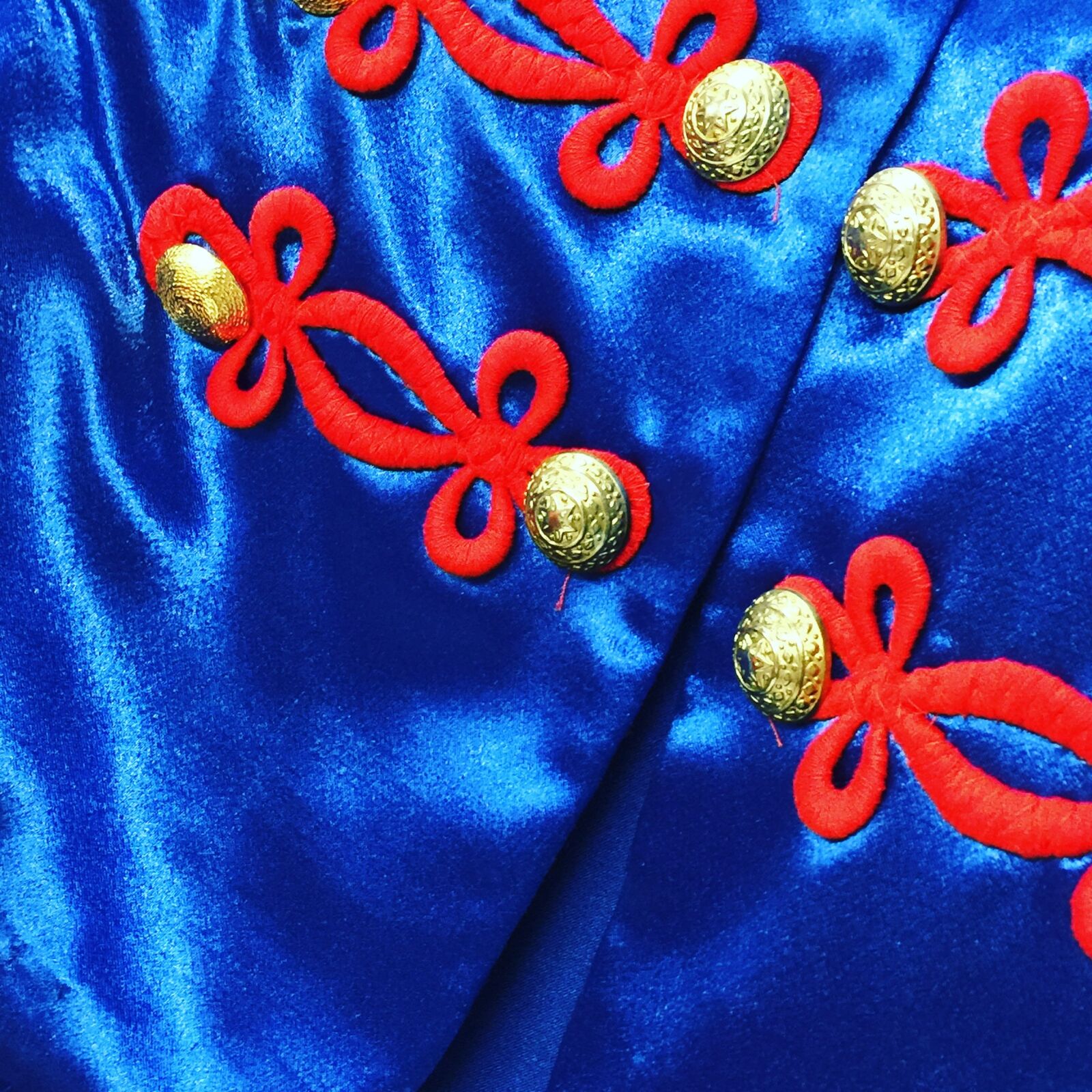 iPhone 6 Plus back camera 4.15mm f/2.2 sample photo. Blue satin gold buttons photography