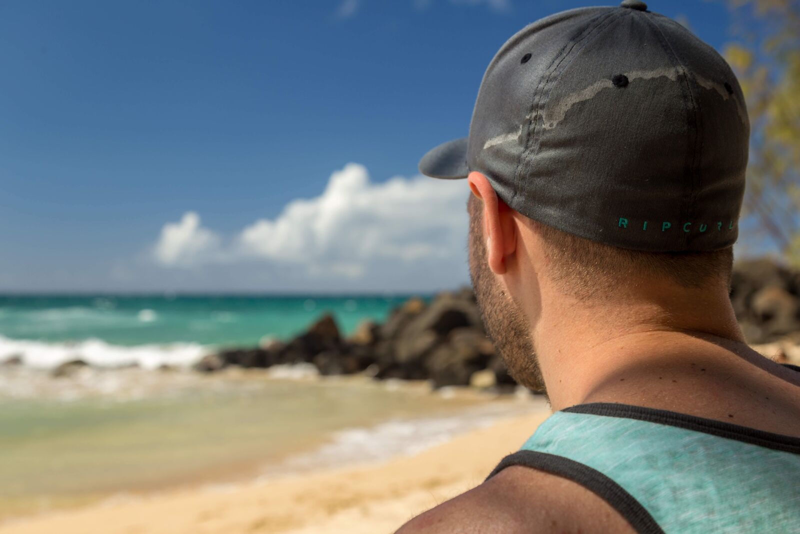 Canon EOS 6D + Canon EF 24-105mm F4L IS USM sample photo. Beach, blur, cap photography