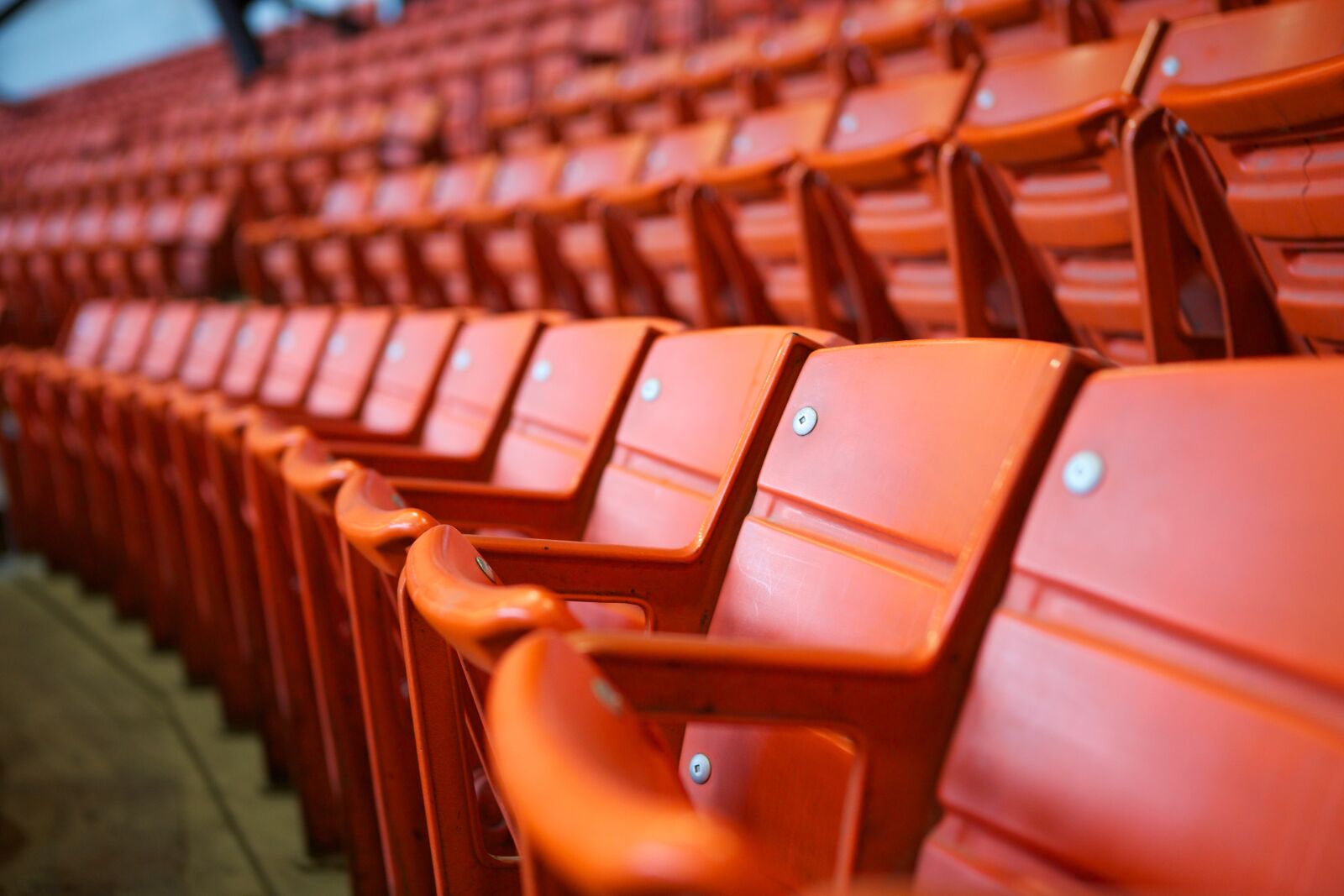 Canon EOS 5D Mark III sample photo. Stadium, seats, orange photography
