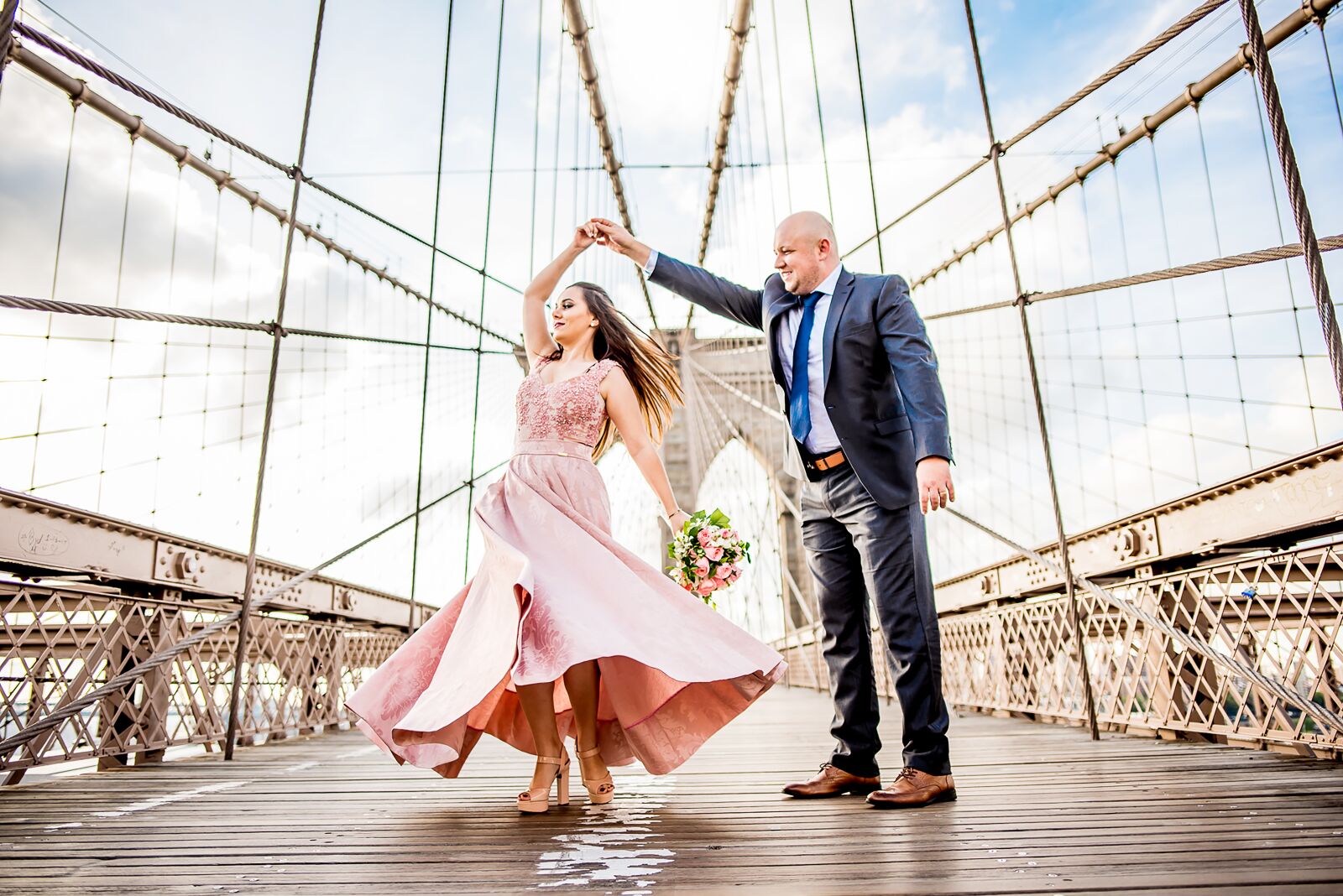 Nikon D750 sample photo. Grooms, brooklyn, bridge photography