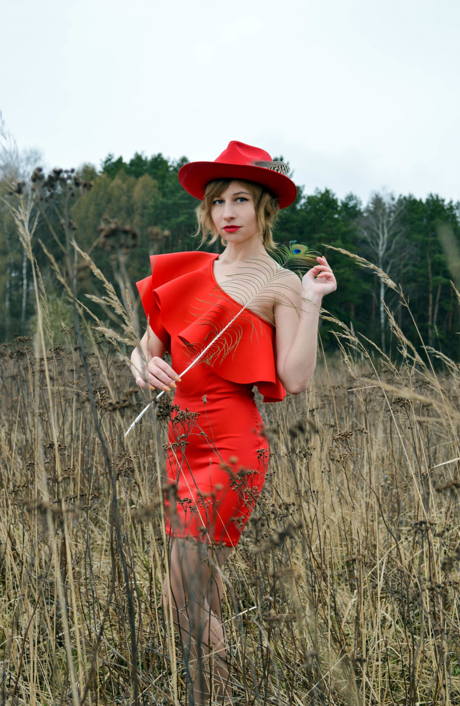 Nikon D3200 sample photo. Red dress, girl, woman photography