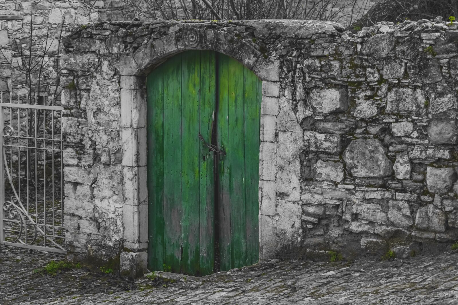 Nikon D3300 sample photo. Door, green, old photography