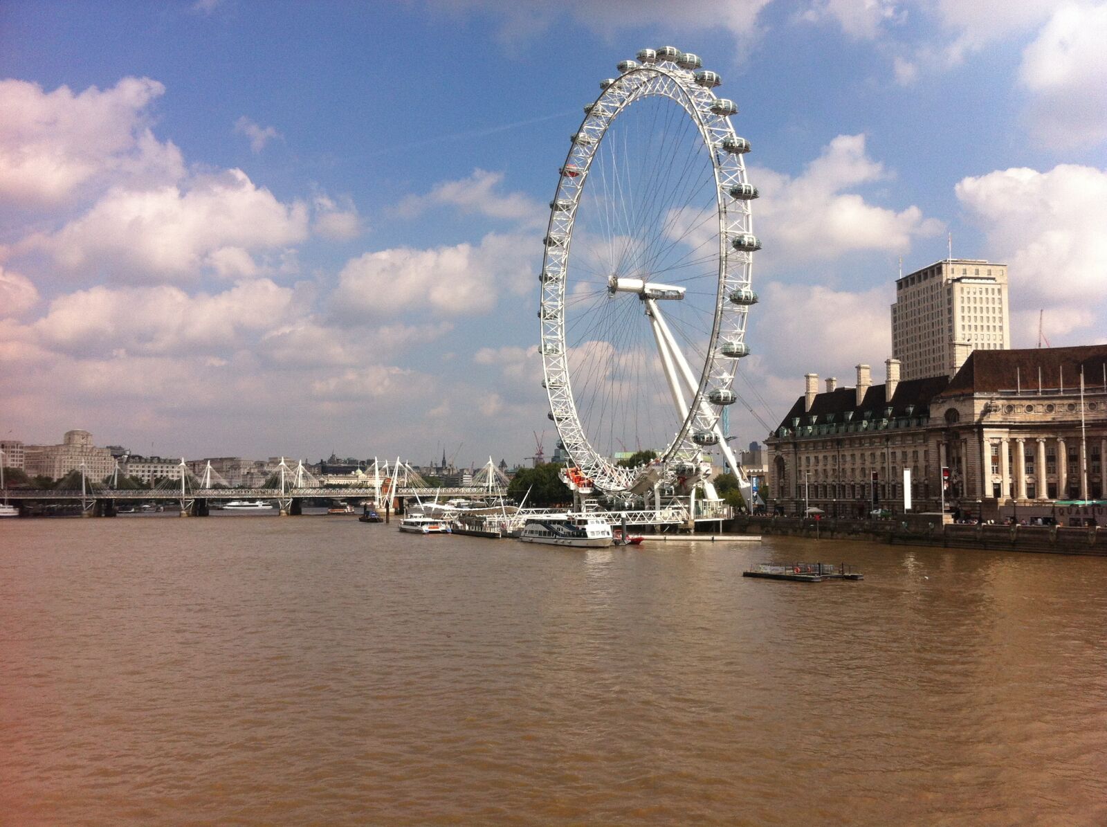 iPhone 4 back camera 3.85mm f/2.8 sample photo. London eye, london, thames photography