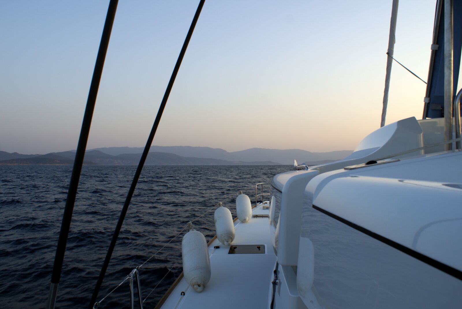 Sony Alpha DSLR-A100 sample photo. Greece, sailboat, catamaran photography