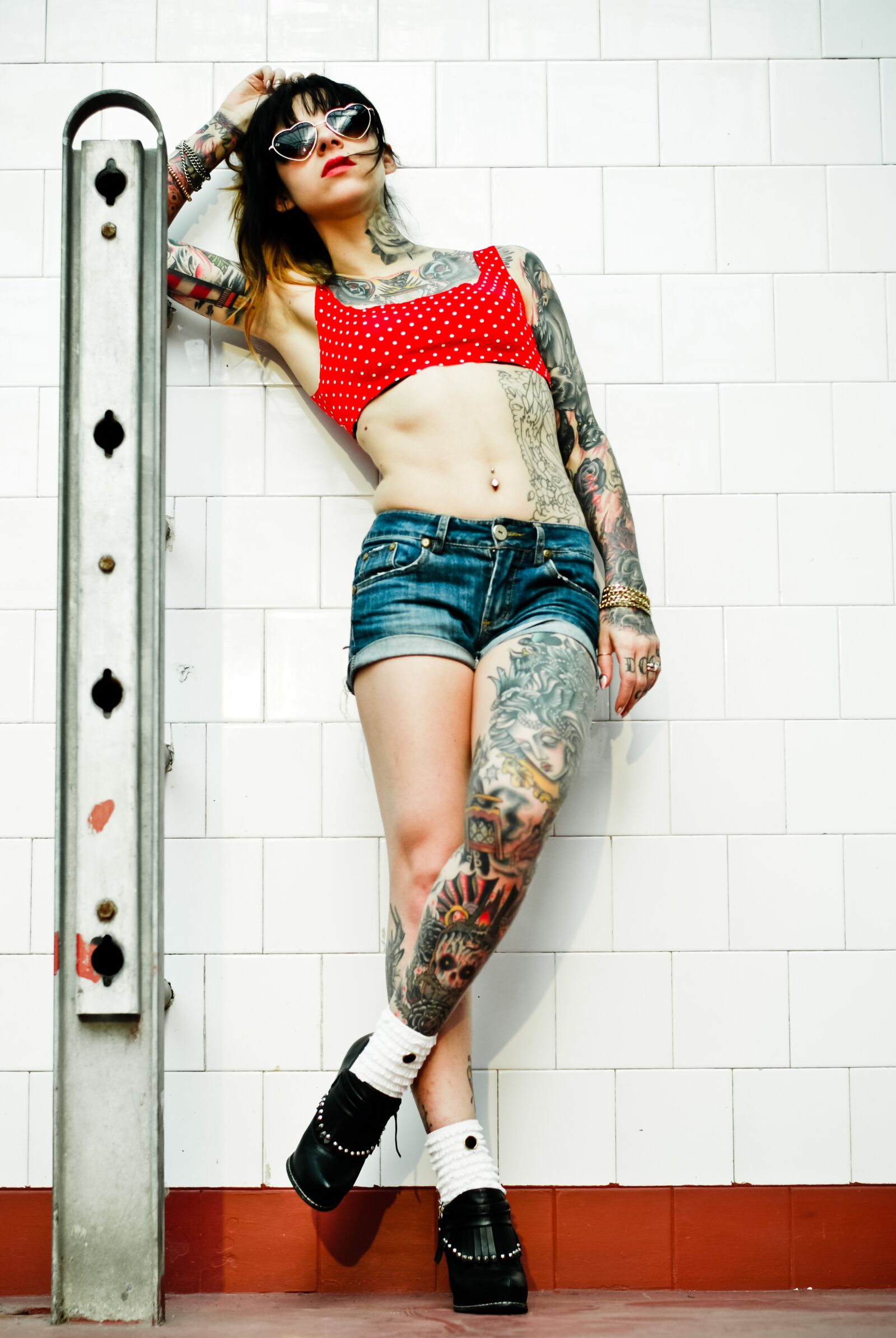 Nikon D3000 sample photo. Girl, tattoo, sexy photography