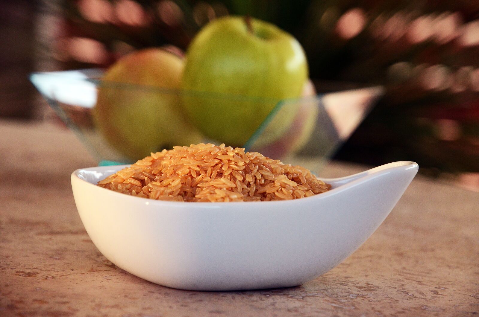 Nikon D7000 sample photo. Rice, apples, diet photography
