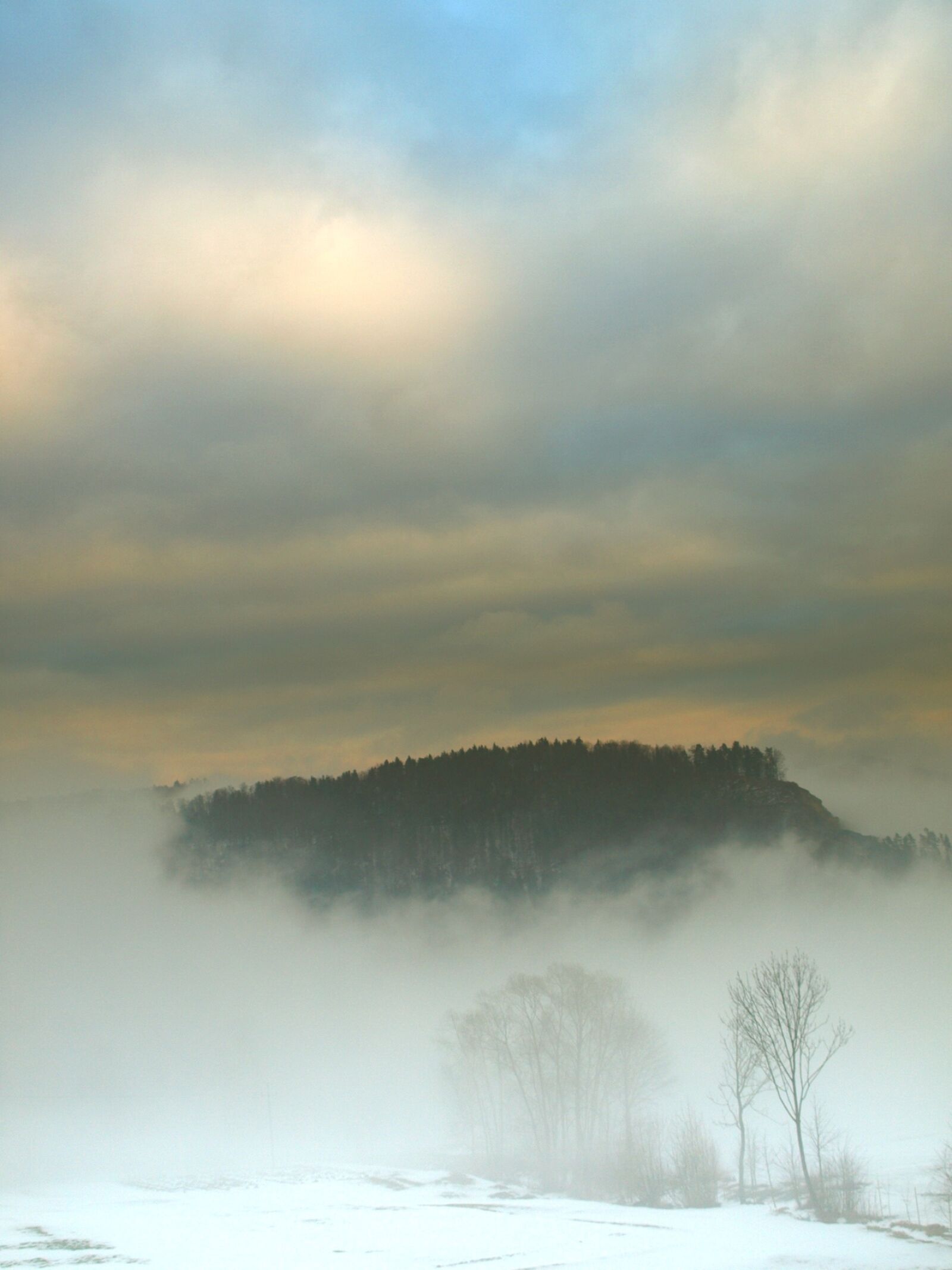 Olympus E-510 (EVOLT E-510) sample photo. Landscape, winter, the fog photography