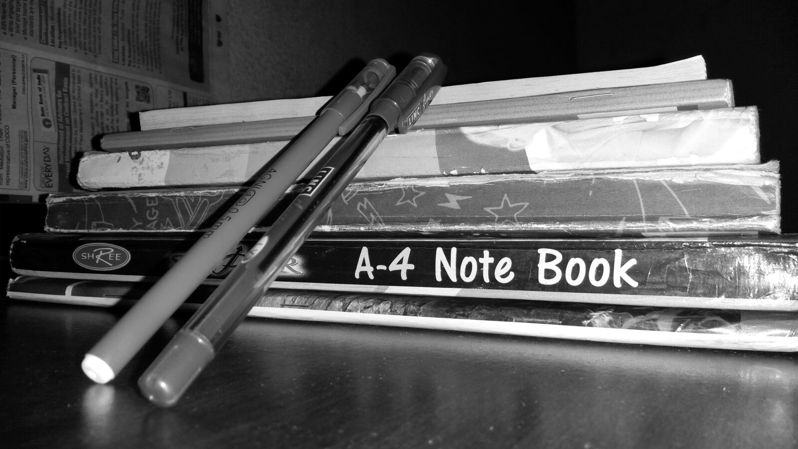 Samsung Galaxy S4 Mini sample photo. Book, stack, pen photography