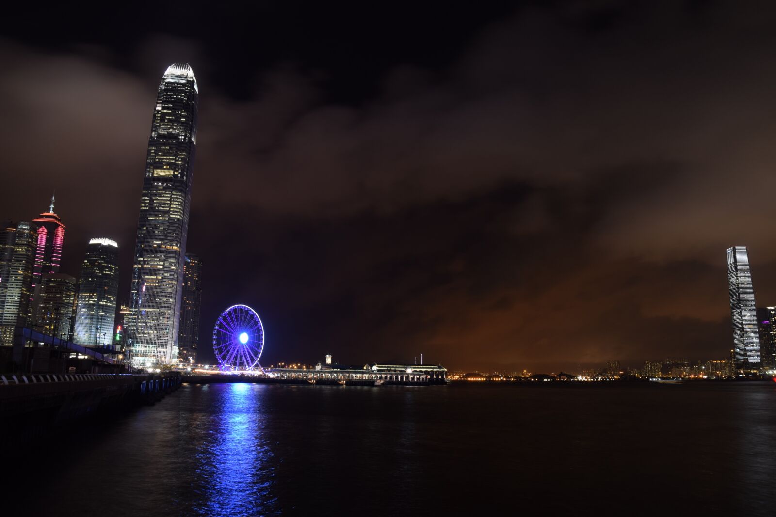 Nikon D5300 sample photo. Hong kong harbour, night photography