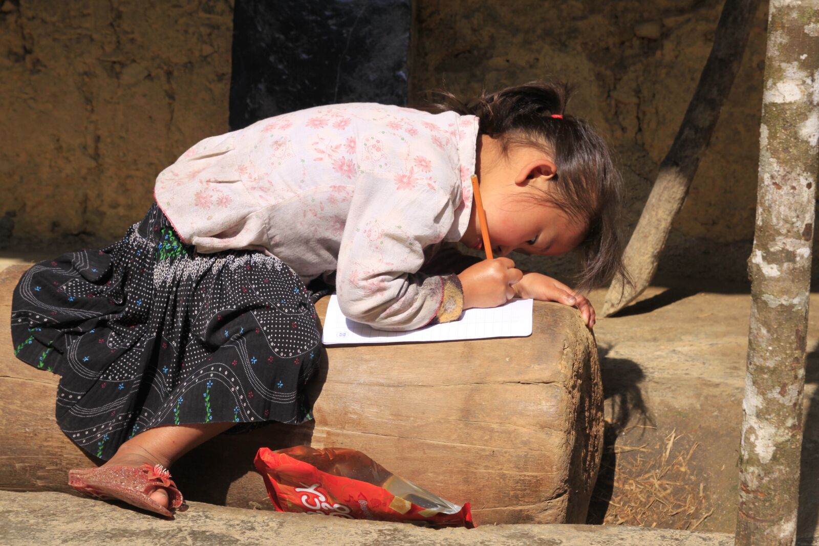 Canon EOS 50D sample photo. Hmong, little girl, writing photography
