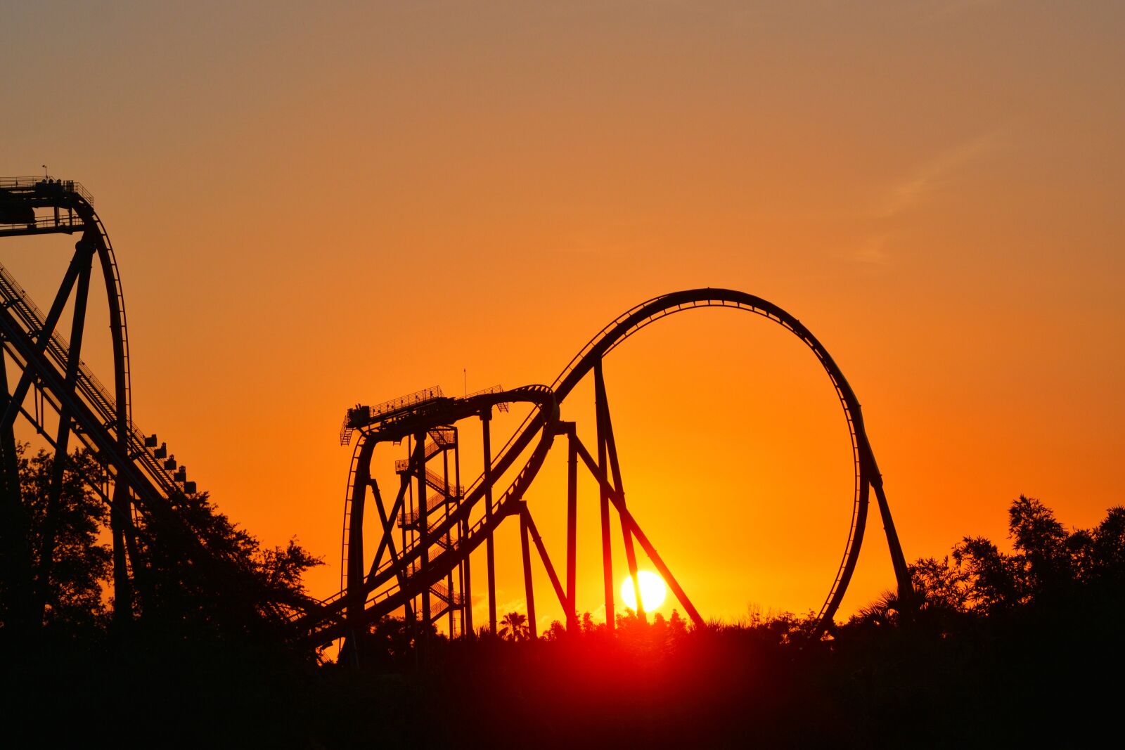 Nikon D7100 sample photo. Park, sunset, roller coaster photography