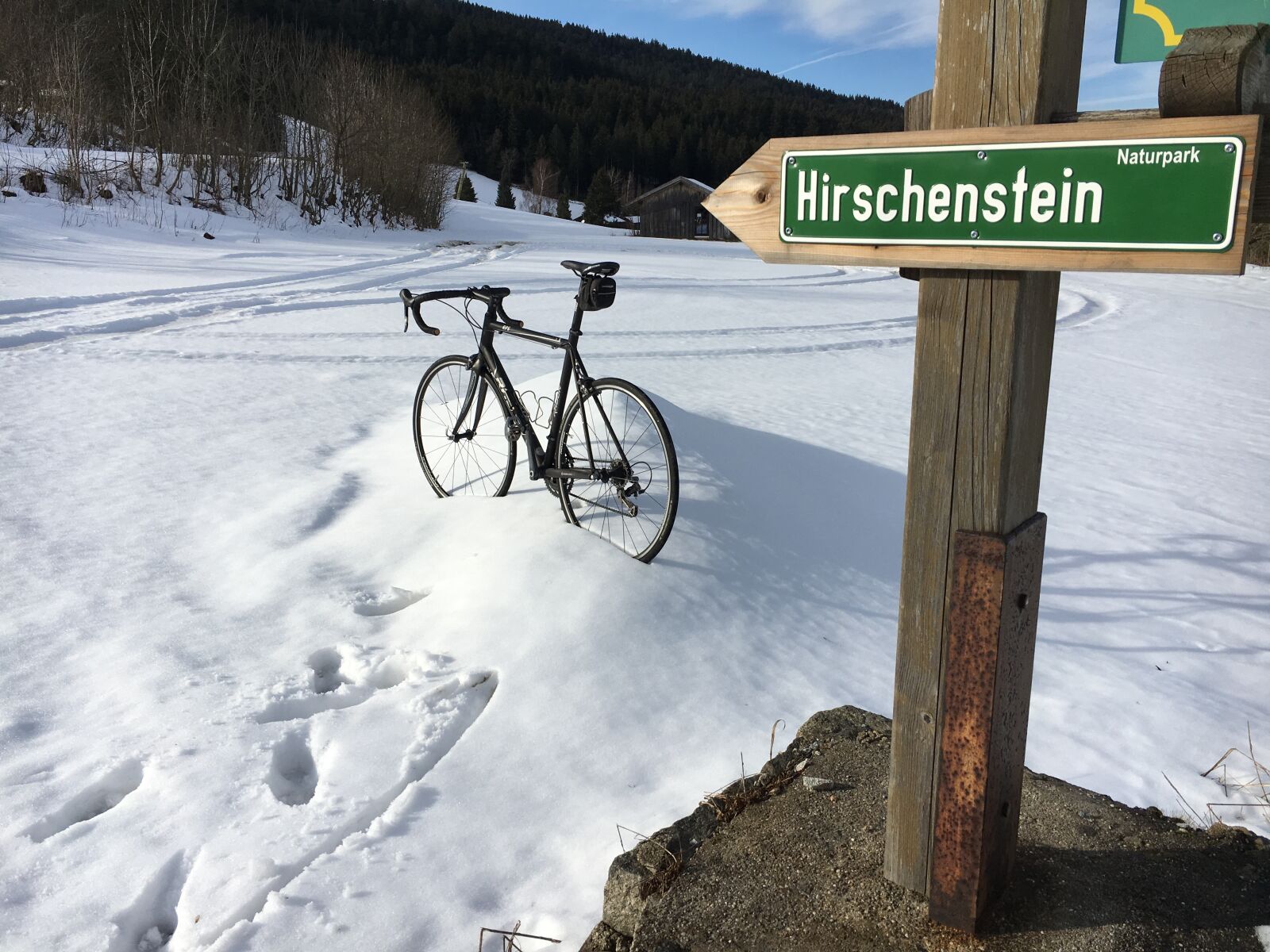 Apple iPhone 6s sample photo. Snow, road bike, mountain photography