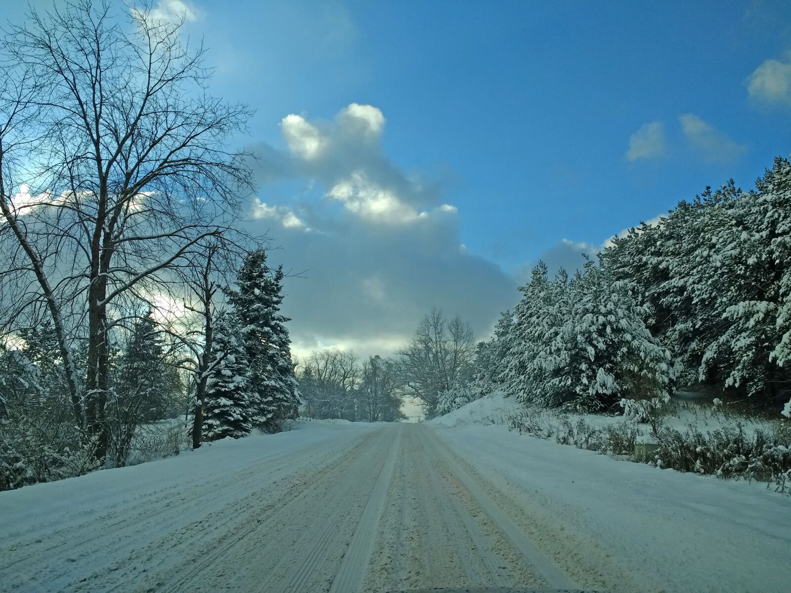 Motorola Moto G (4) sample photo. Winter road, lake orion photography