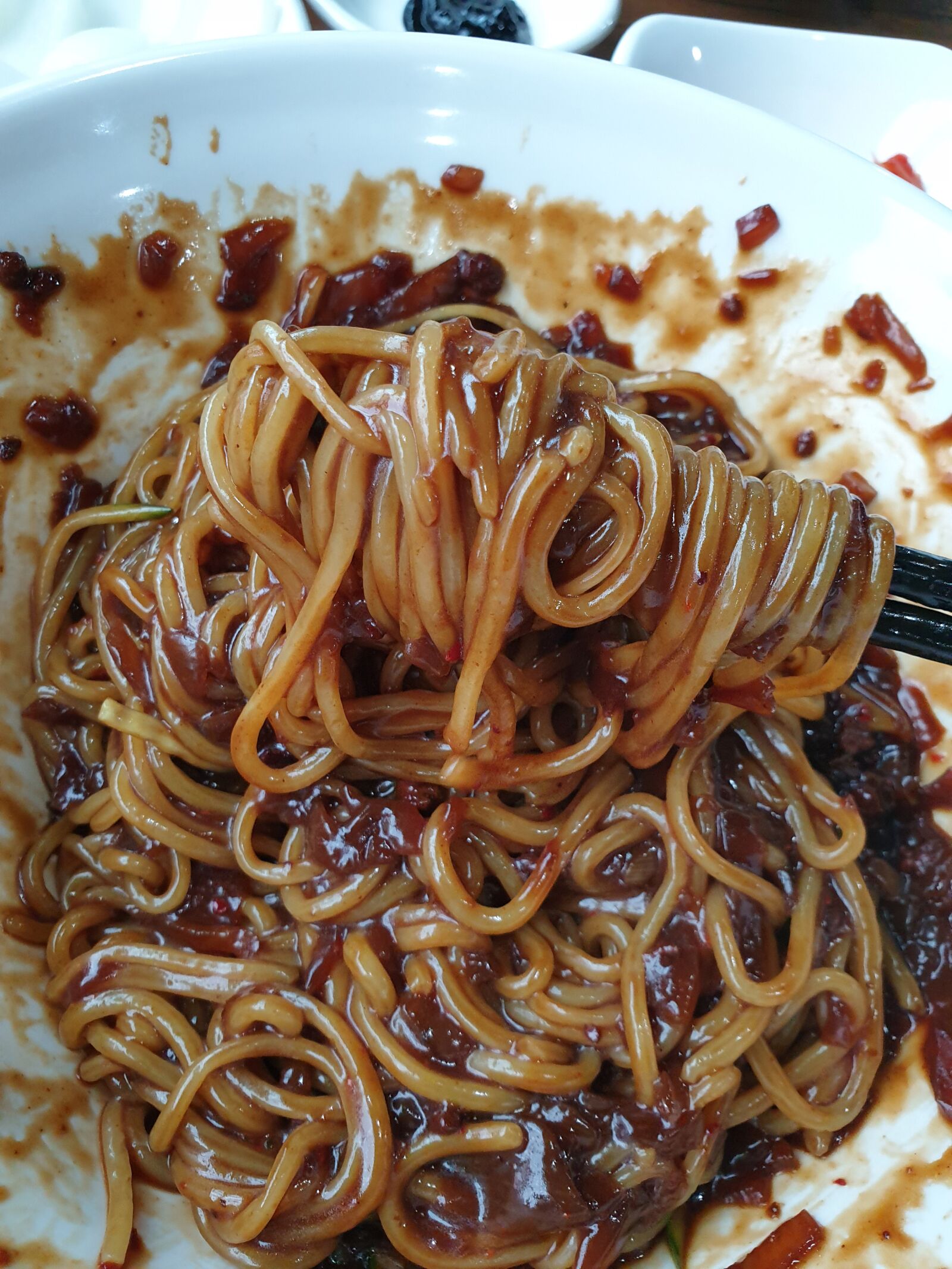 Samsung Galaxy S9+ sample photo. Black bean noodles, jajangmyeon photography
