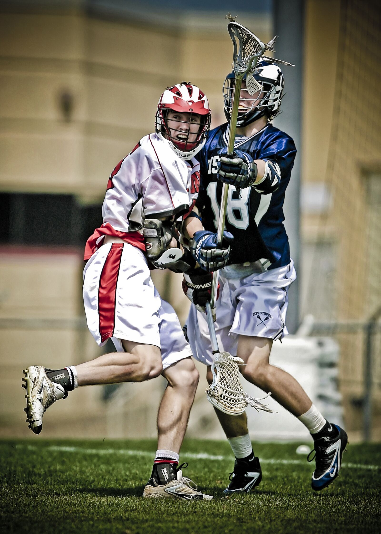 Canon EOS 20D sample photo. Lacrosse, players, clash photography