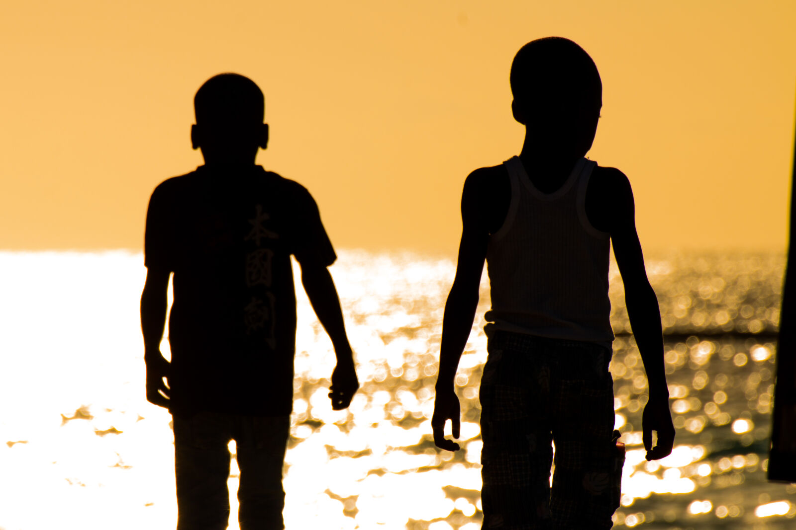 Tamron SP 70-300mm F4-5.6 Di VC USD sample photo. African, boys, silhouette, sunset photography