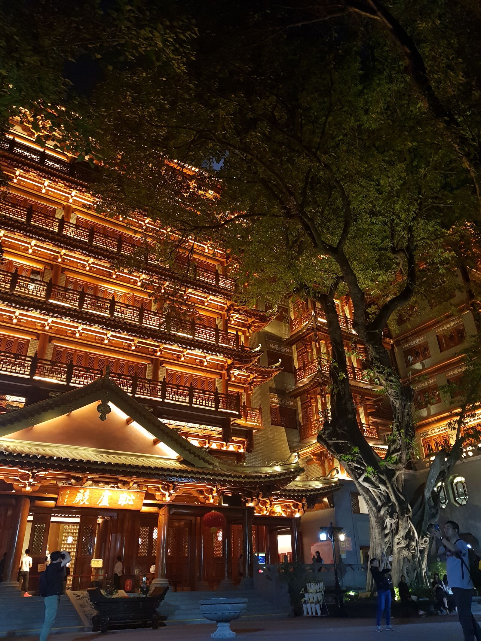 Samsung Galaxy S8+ sample photo. China, night view, wood photography