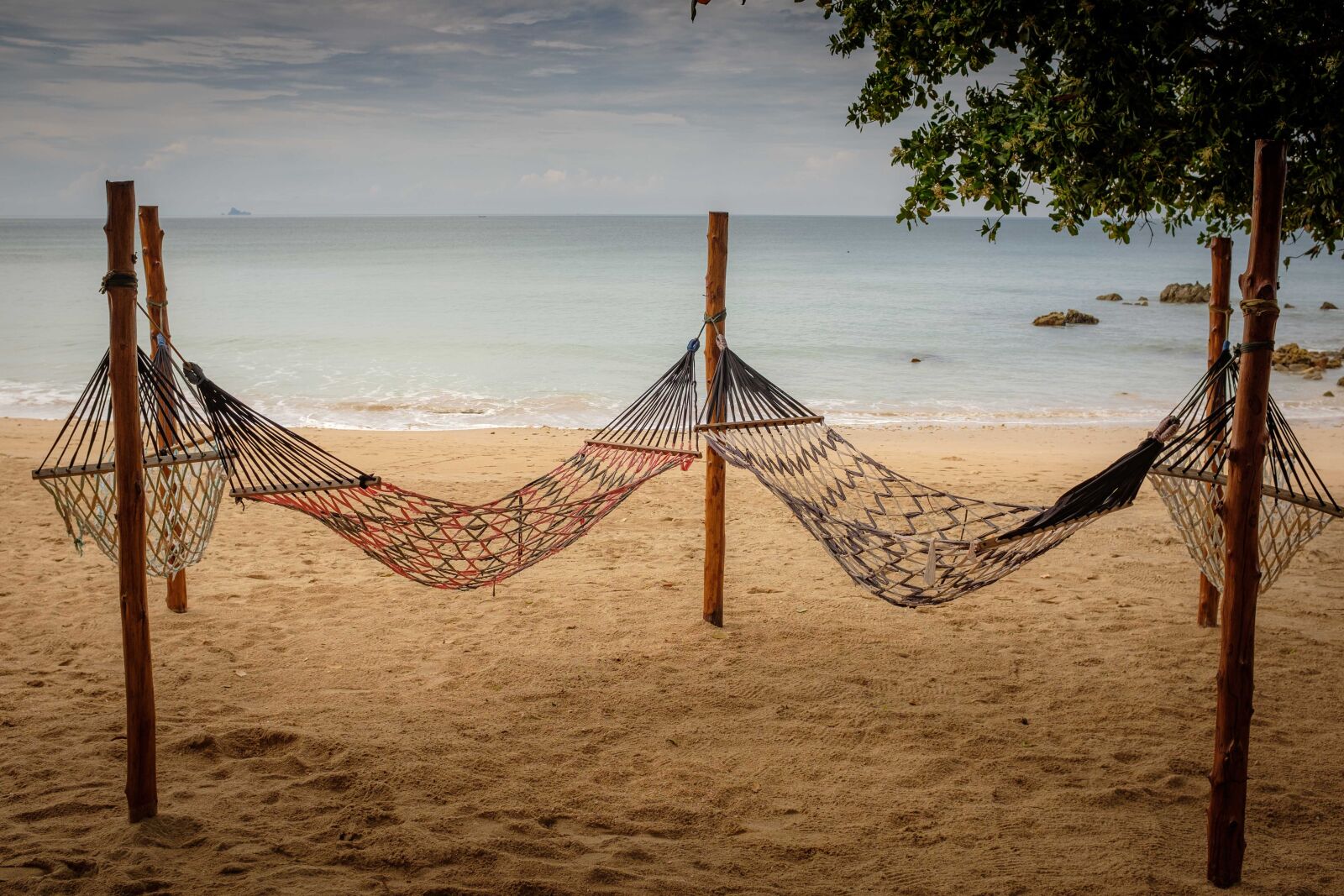 Fujifilm X100F sample photo. Sydthailand, fish traps, beach photography