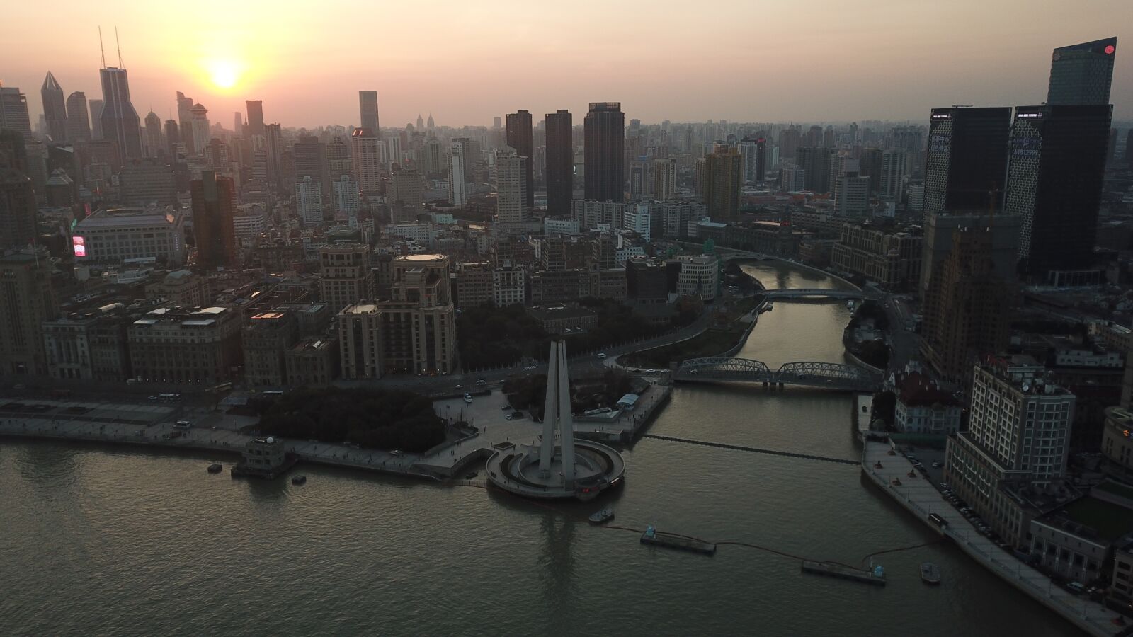 DJI FC220 sample photo. Shanghai, suzhou creek photography