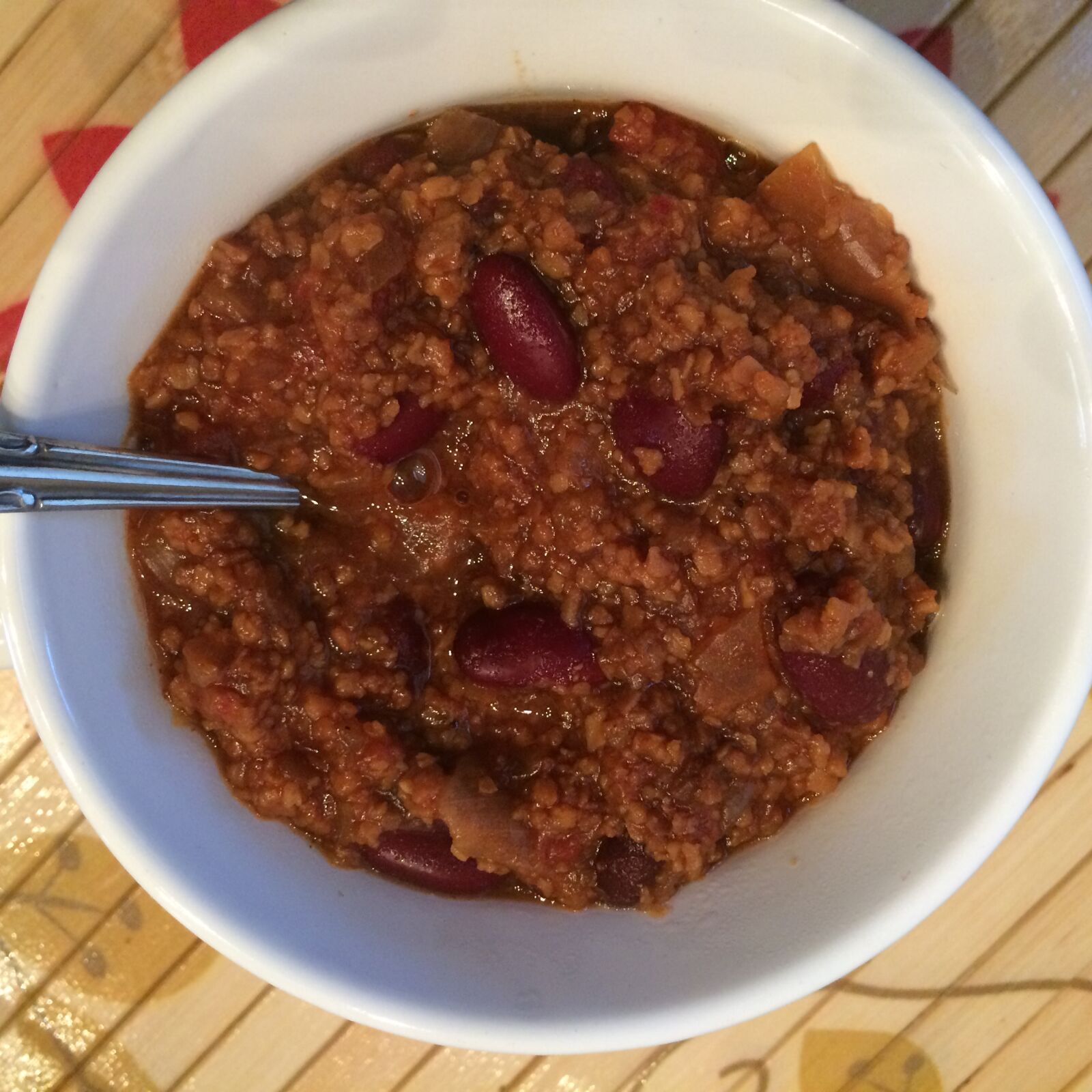 Apple iPhone 5s sample photo. Bowl, of, chili photography