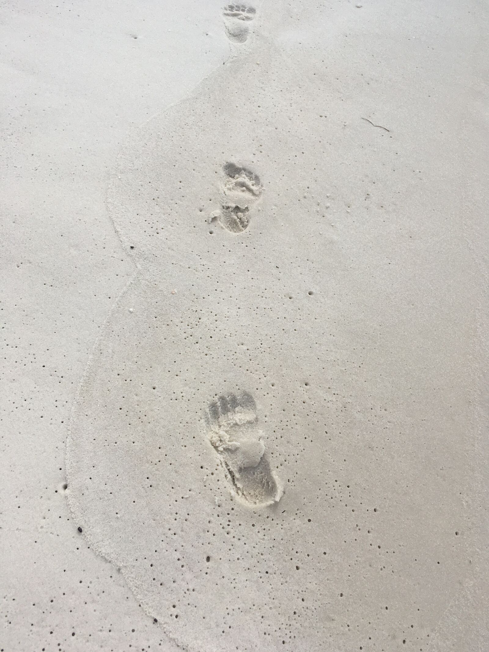 iPhone SE back camera 4.15mm f/2.2 sample photo. Beach, footprints, sand photography