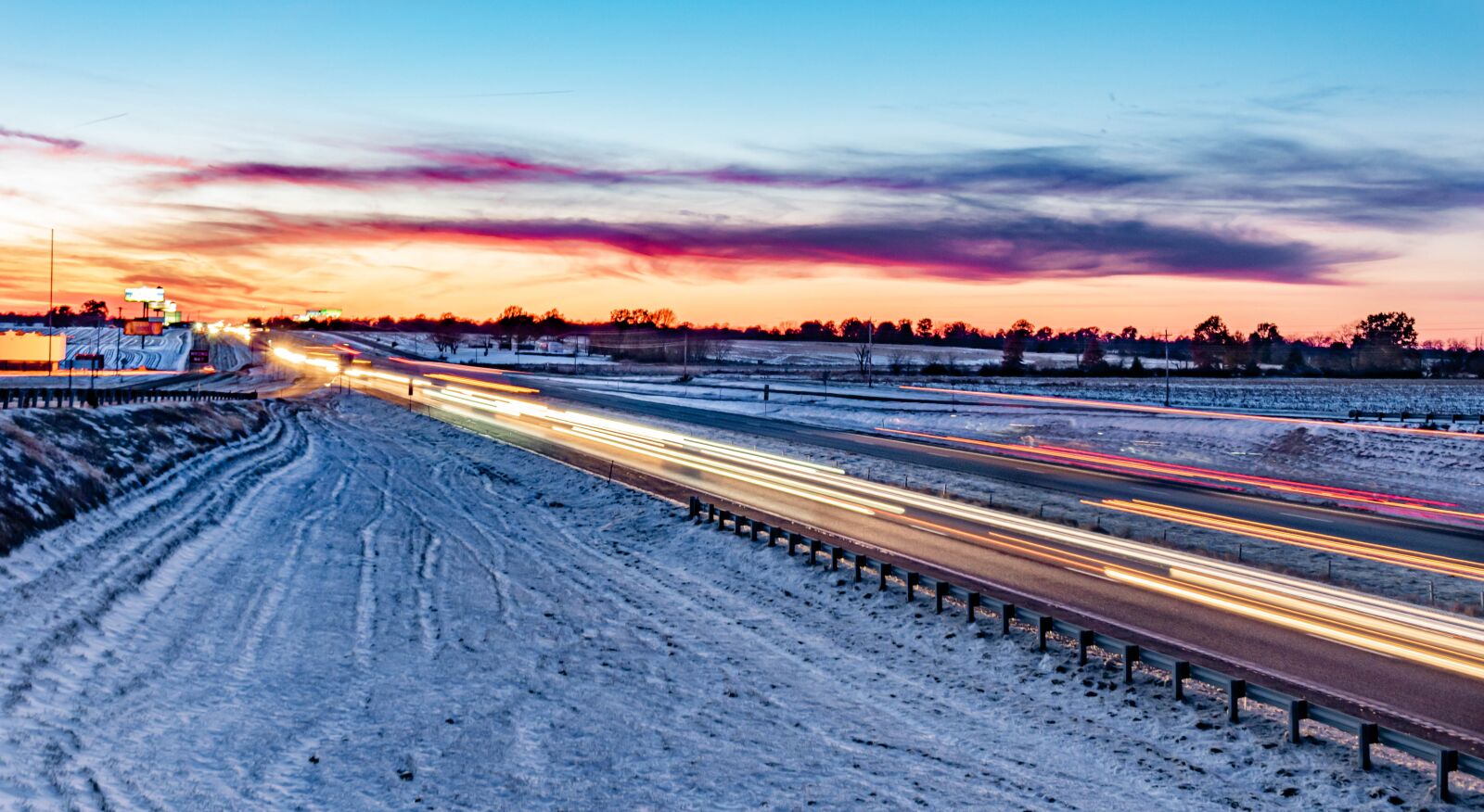 Nikon D810 + Tamron SP 15-30mm F2.8 Di VC USD sample photo. Twilight, sunset, interstate photography