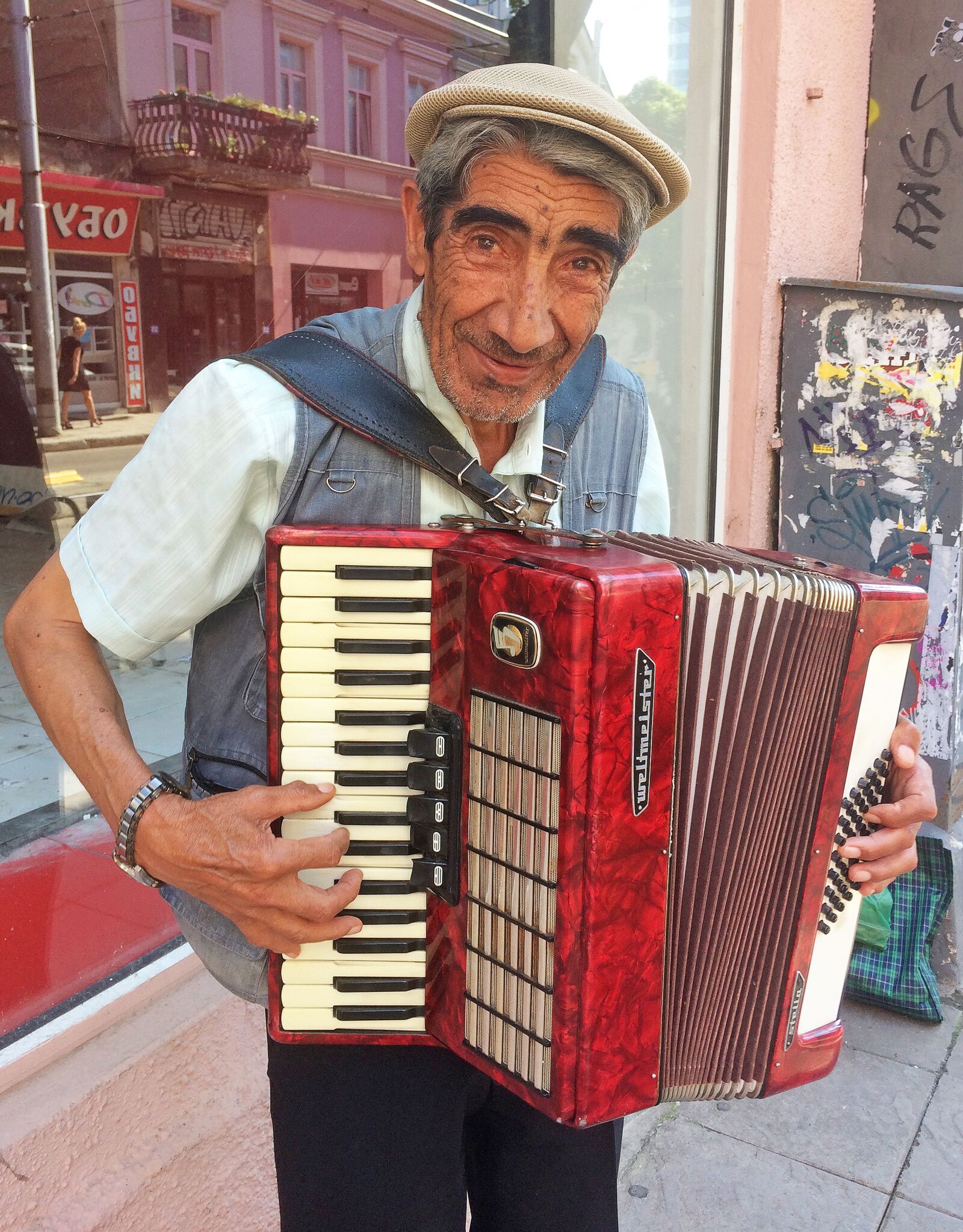 Apple iPhone 5s sample photo. Accordion, street musician, bulgaria photography