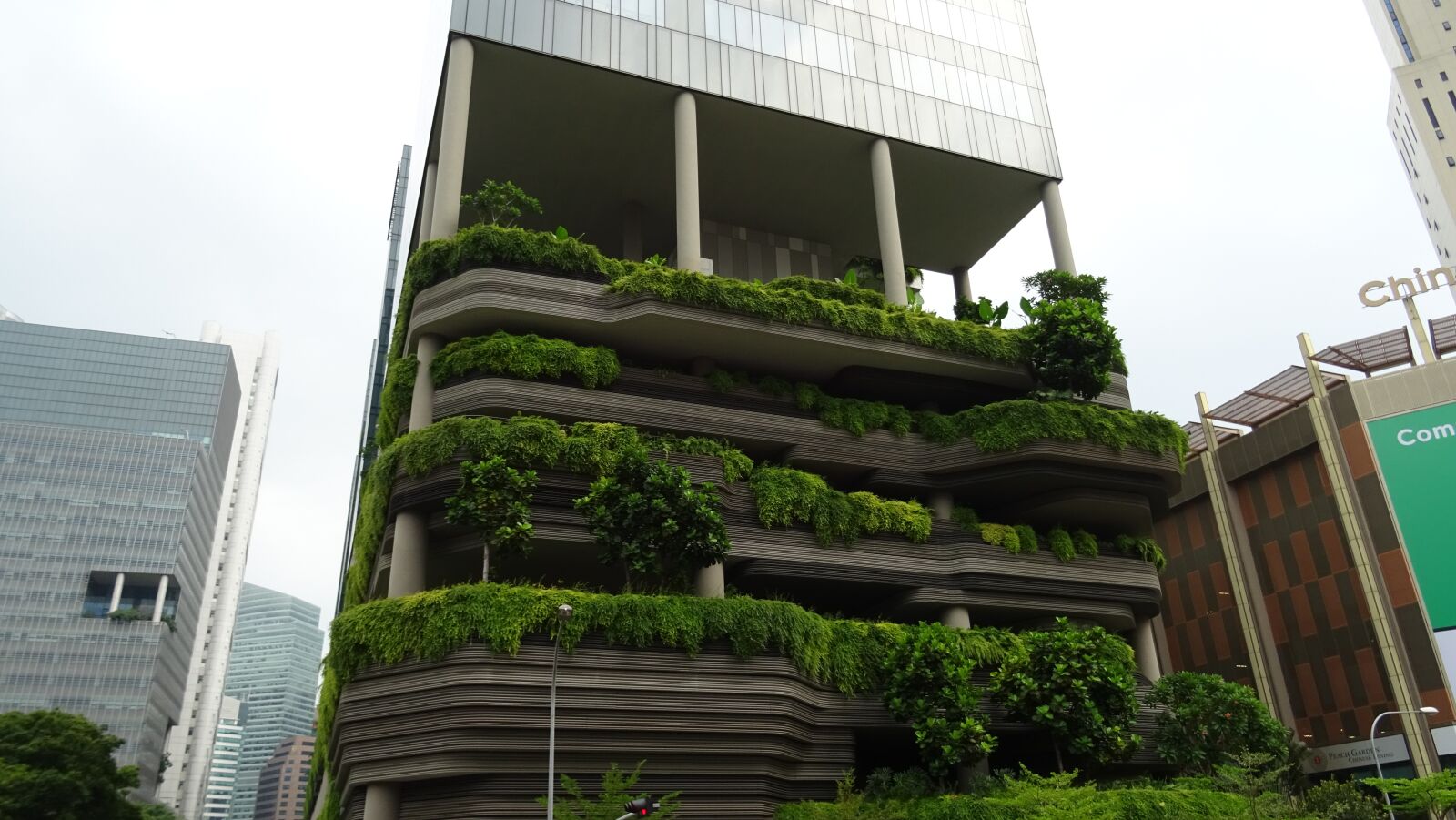Sony DSC-HX60 sample photo. Singapore, building curious, green photography