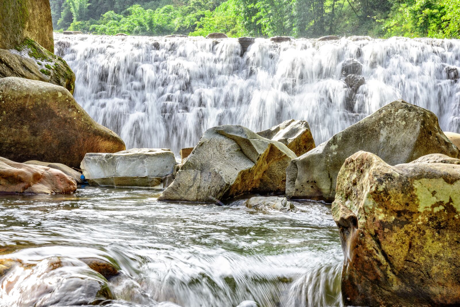Nikon D800 sample photo. Stone, waterfall, nature photography