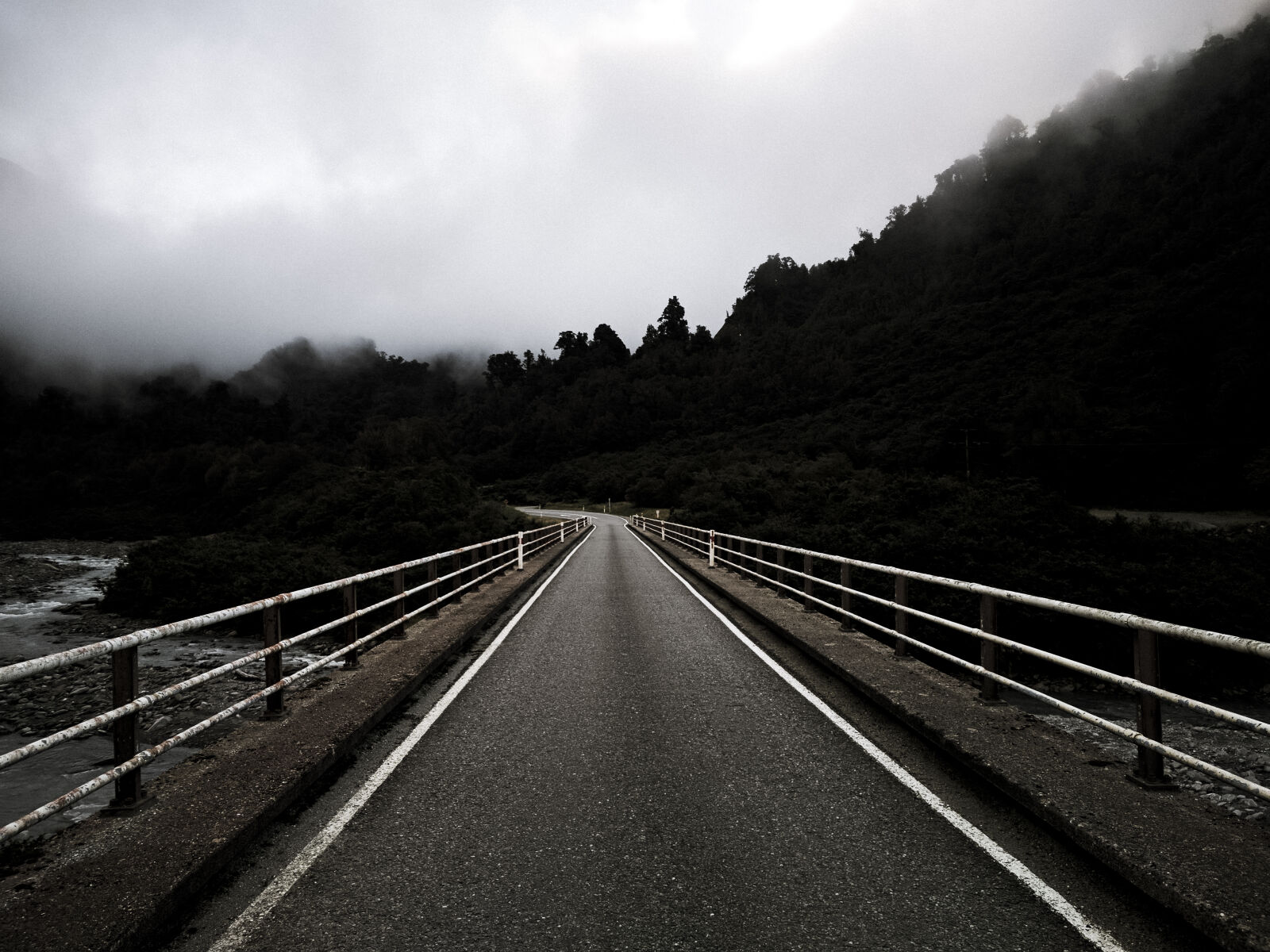 Google Nexus 6P sample photo. Asphalt, foggy, forest, gloomy photography