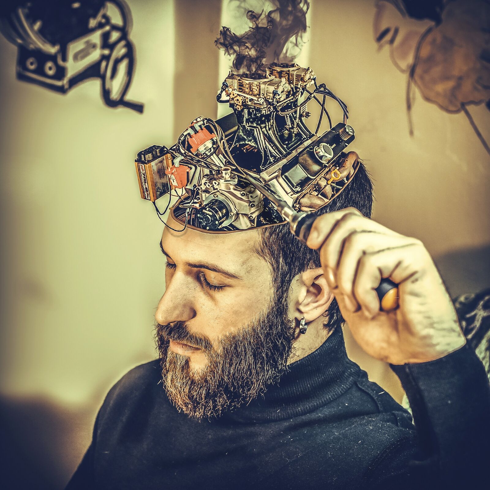 Canon EF 50mm F1.8 II sample photo. Mechanical, brain, man photography