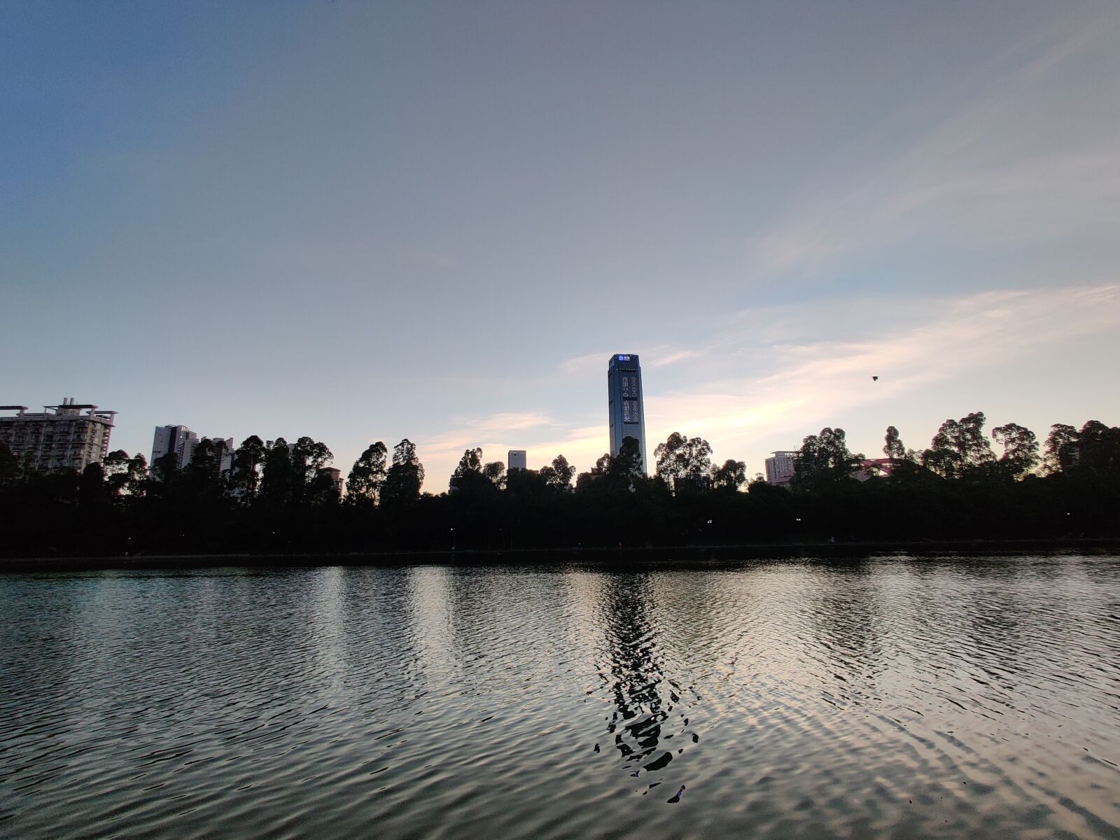 OnePlus HD1900 sample photo. Shenzhen, lake, at dusk photography