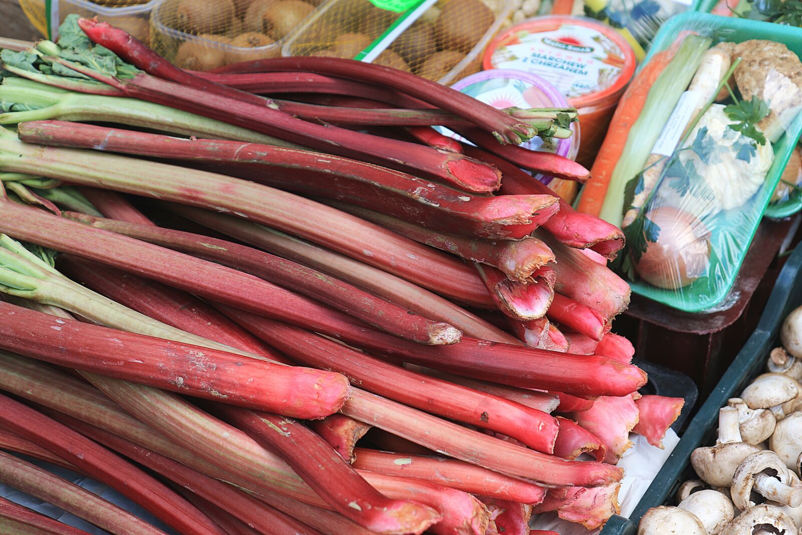 Canon EOS 7D Mark II sample photo. Spring, rhubarb, market photography