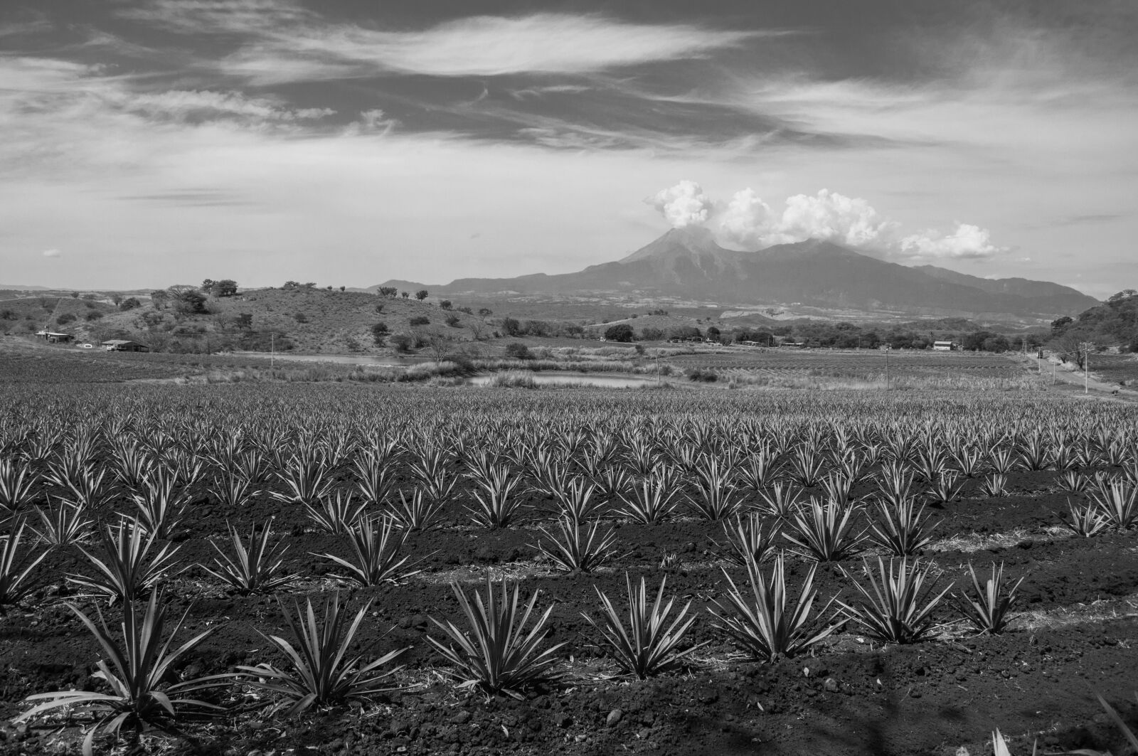 Nikon D5000 sample photo. Black and white, volcano photography