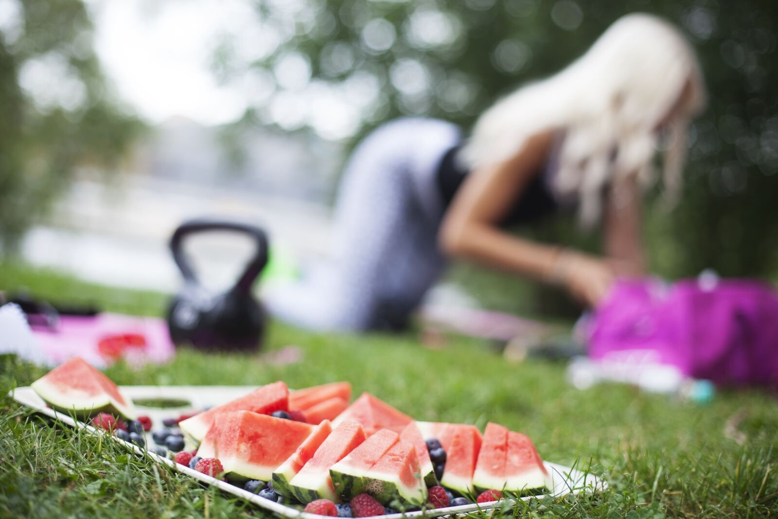 Canon EOS 5D Mark II sample photo. Work out, watermelon, healthy photography