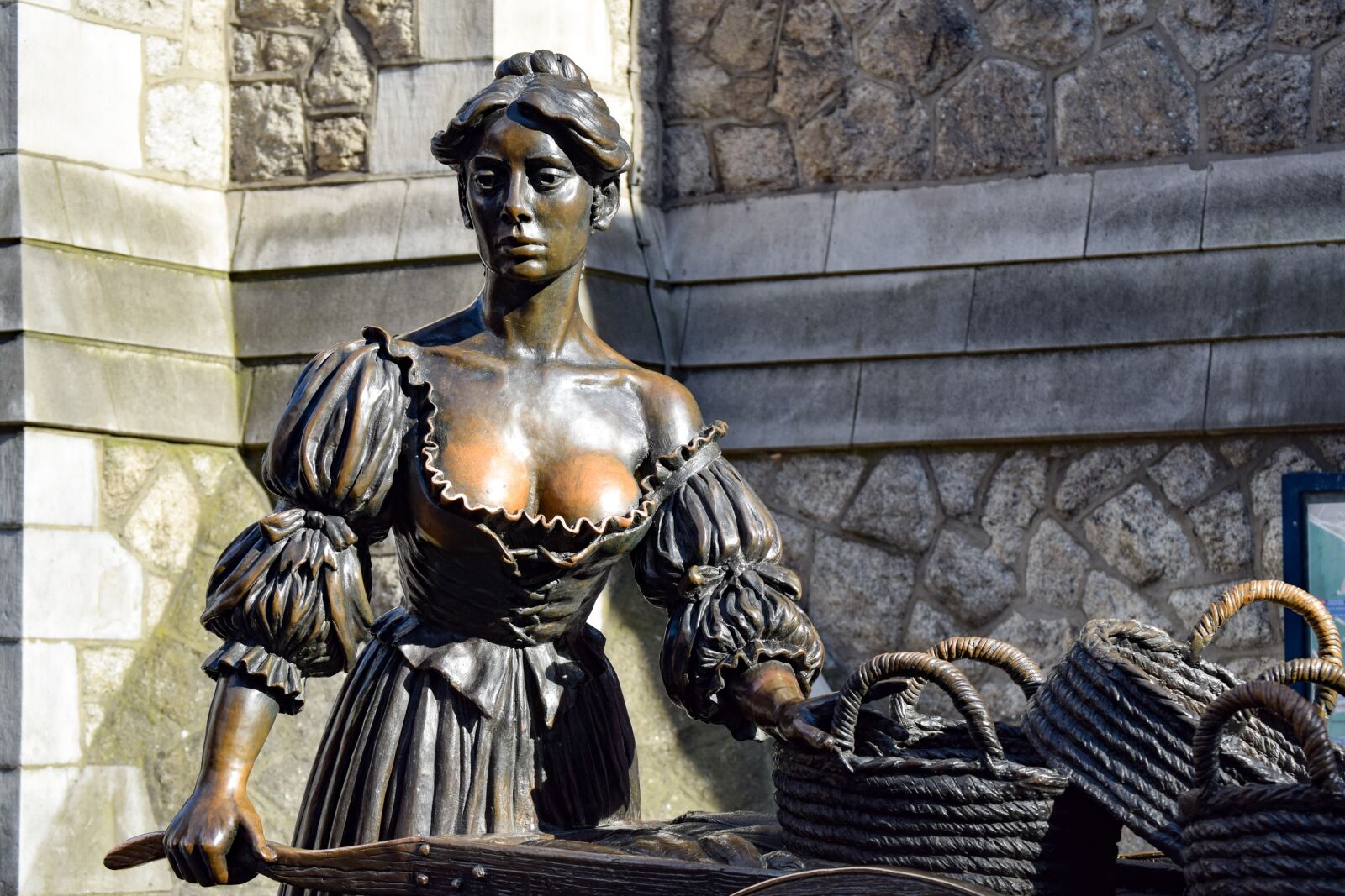 Nikon D3300 sample photo. Molly malone, statue, bronze photography
