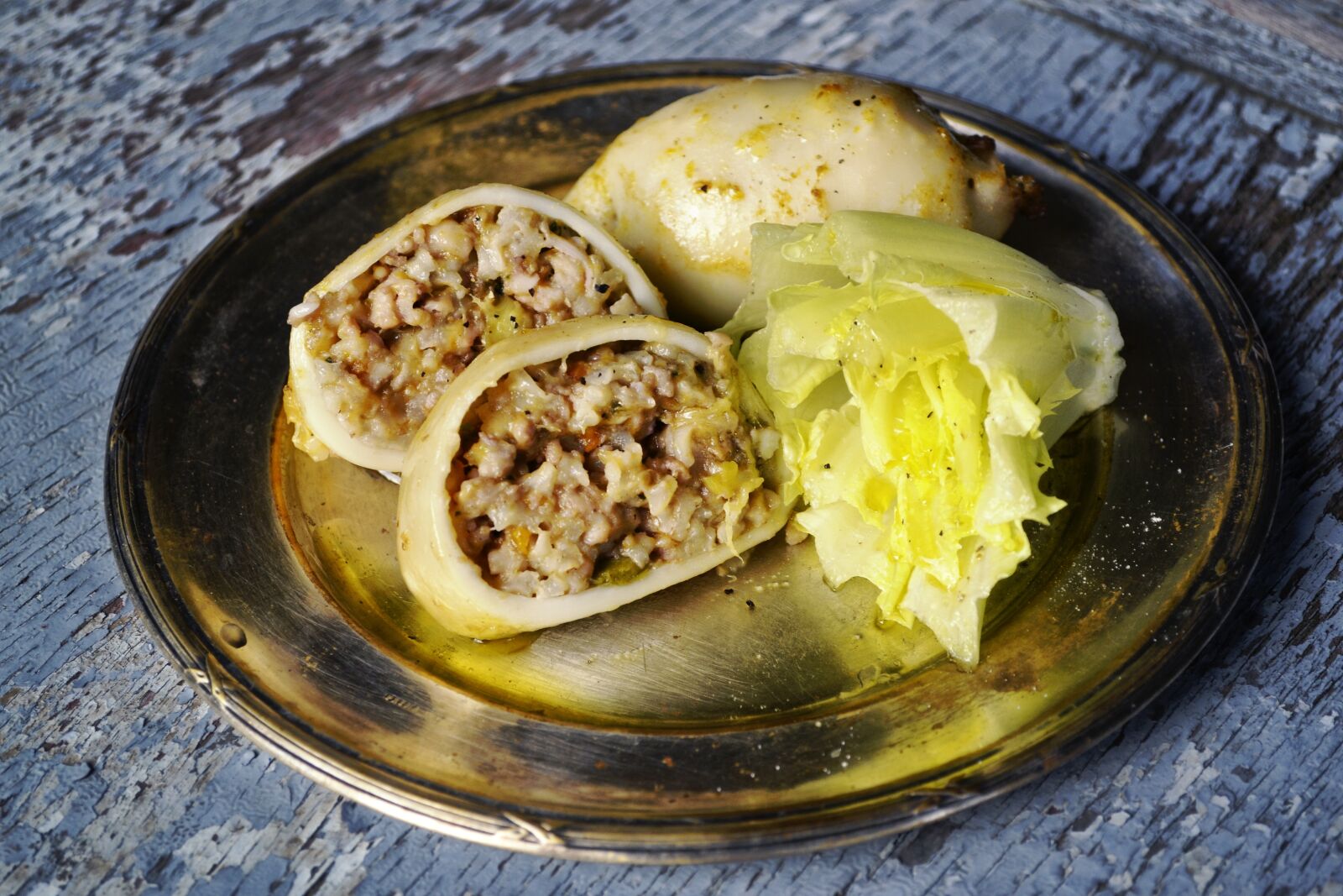 Nikon D3100 sample photo. Stuffed calamari, greek food photography