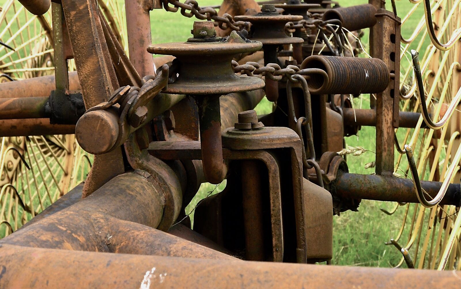 Nikon D3200 sample photo. Hay tedders, detail, agricultural photography