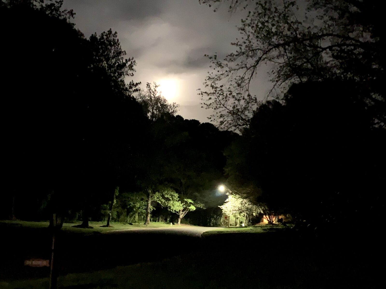 Apple iPhone XR sample photo. Night, fog, moon photography